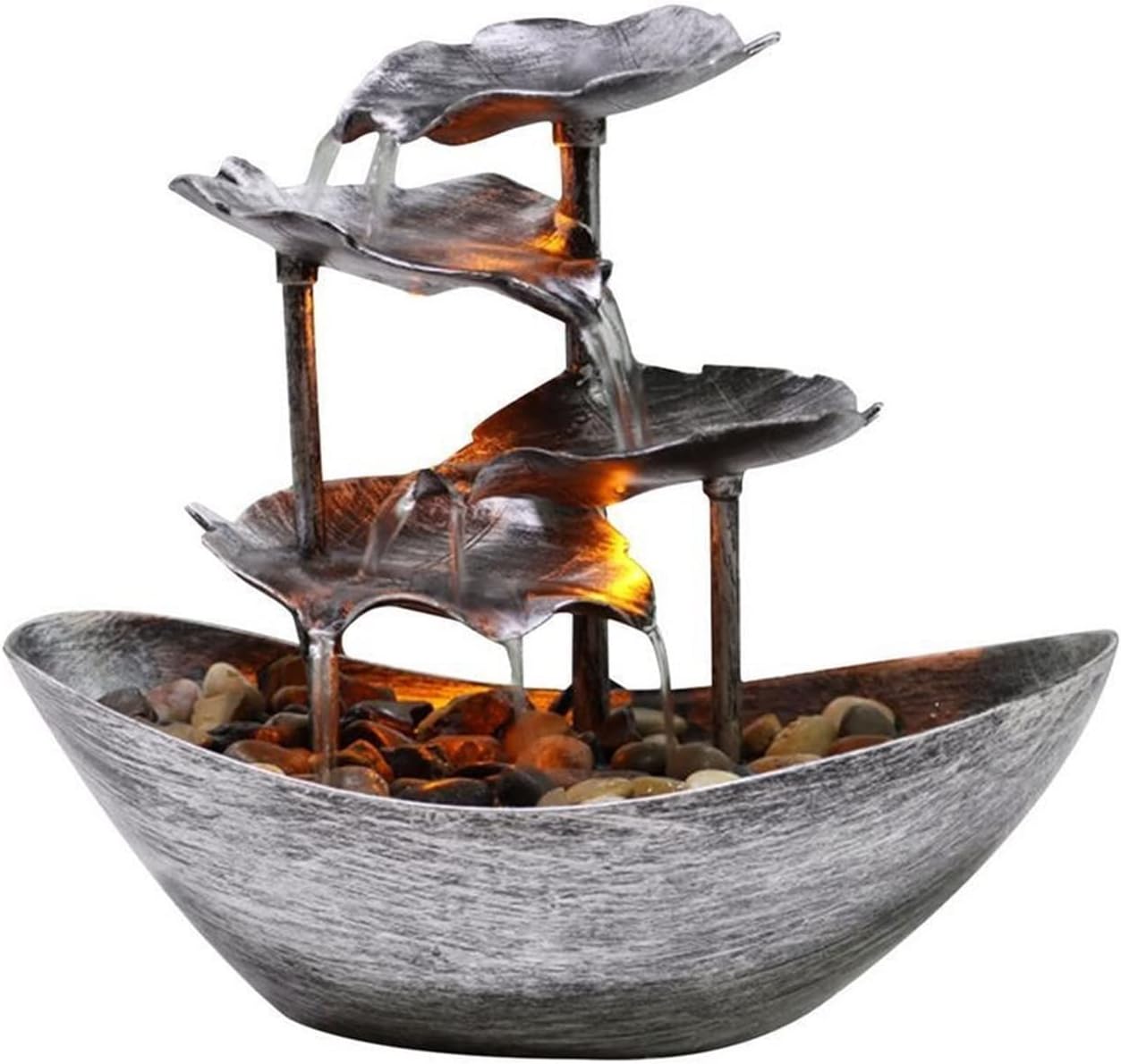 Lotus Leaf Waterfall Tabletop Fountain Decoration