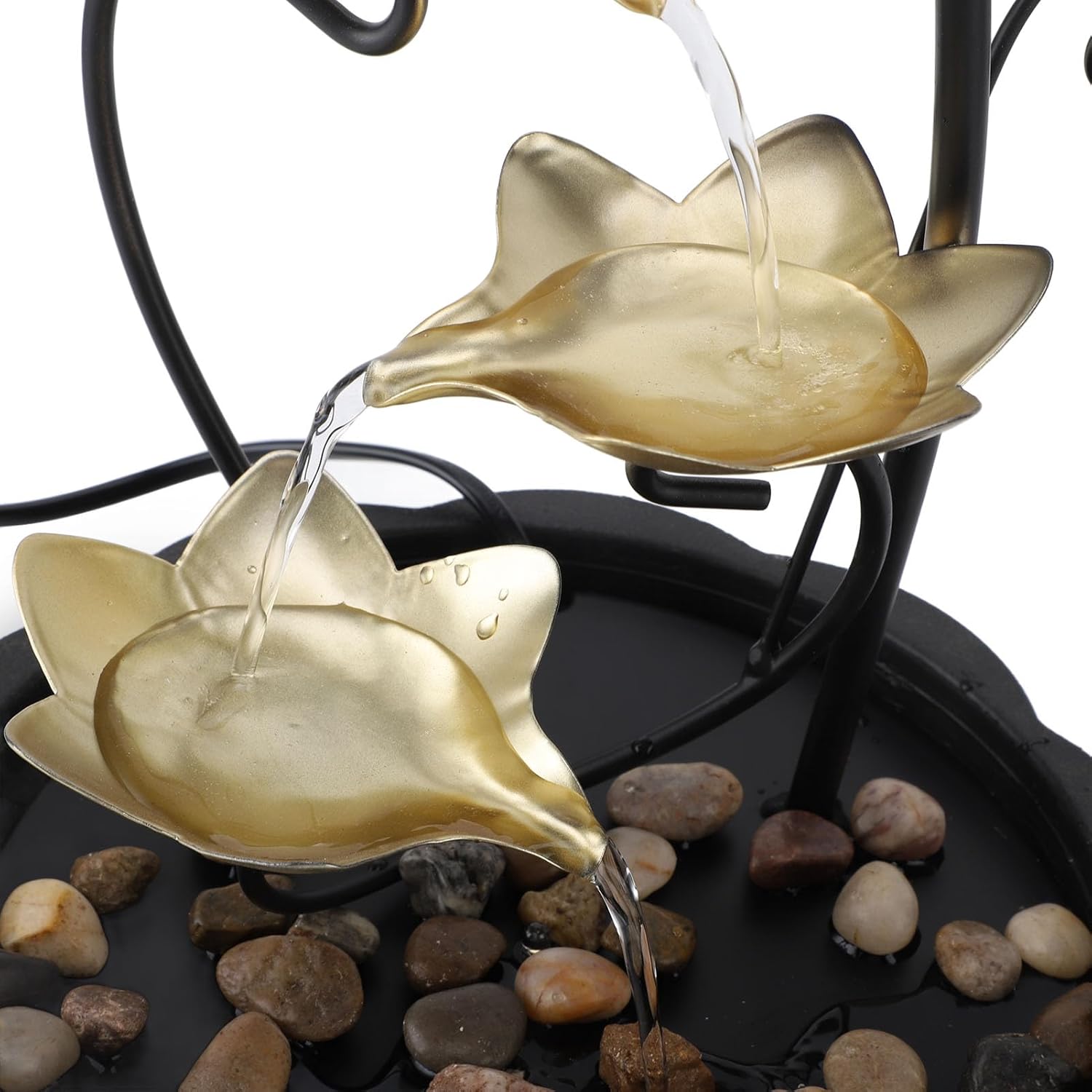 Enlybee Water Tabletop Fountain with LED Light Quiet USB Desk Fountain for Home and Office Decor