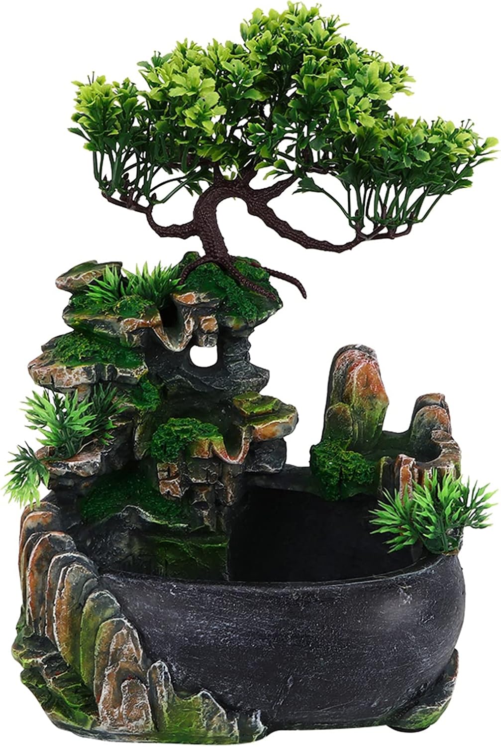 Indoor Fountain Tabletop Waterfall Humidifier with Nature Scene for Home Office