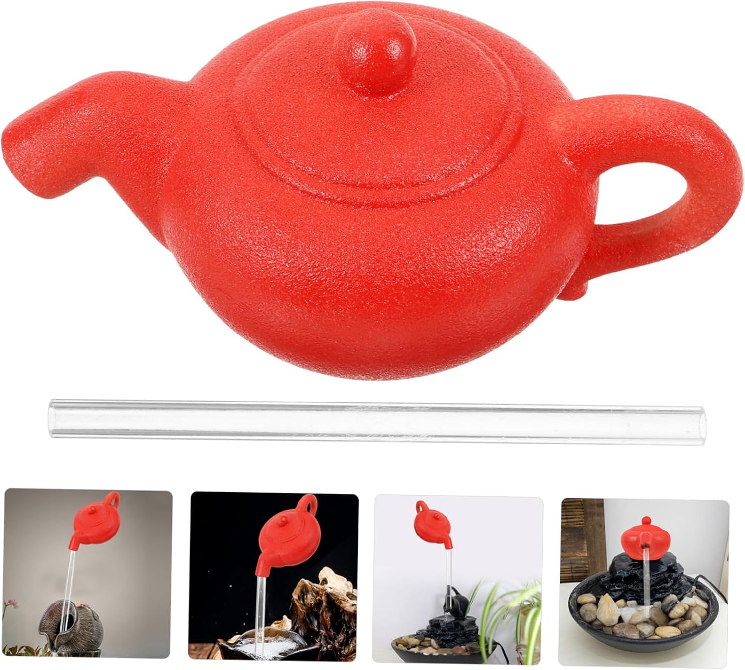 TOGEVAL Floating Teapot Fountain Decor for Tabletop Home Water Feature