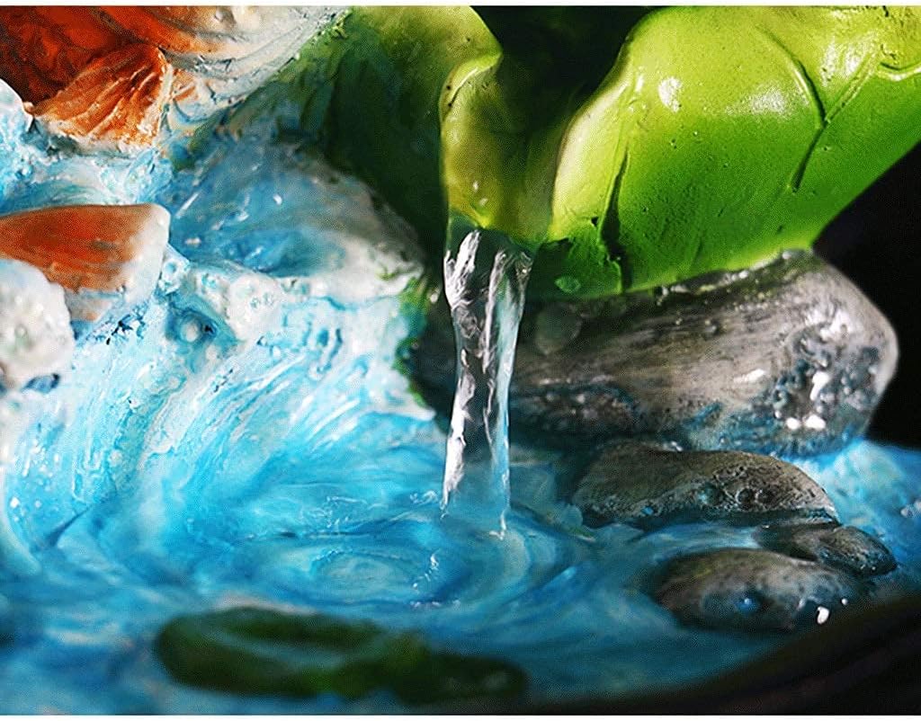 WLALLSS Indoor Water Fountain with Koi Pond and Lights