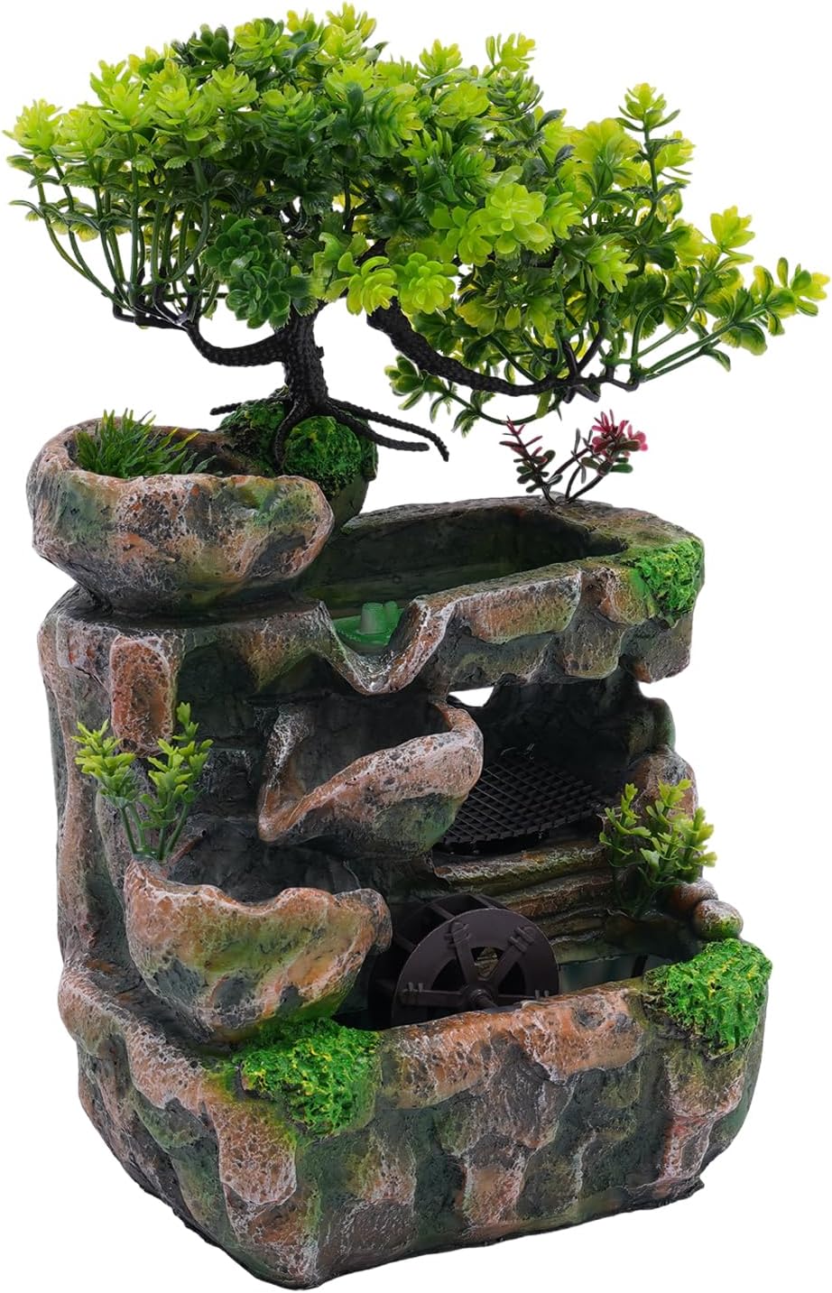 Indoor Tabletop Fountain with LED Light and Automatic Pump