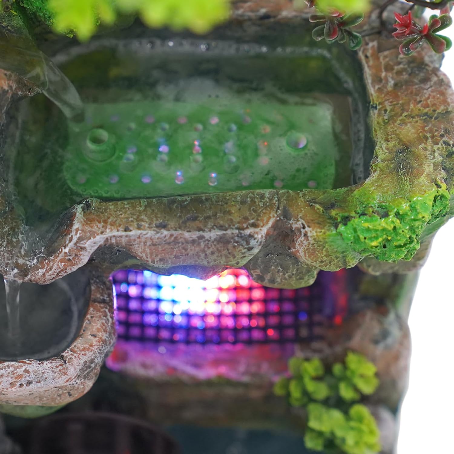 Indoor Tabletop Fountain with LED Light and Automatic Pump