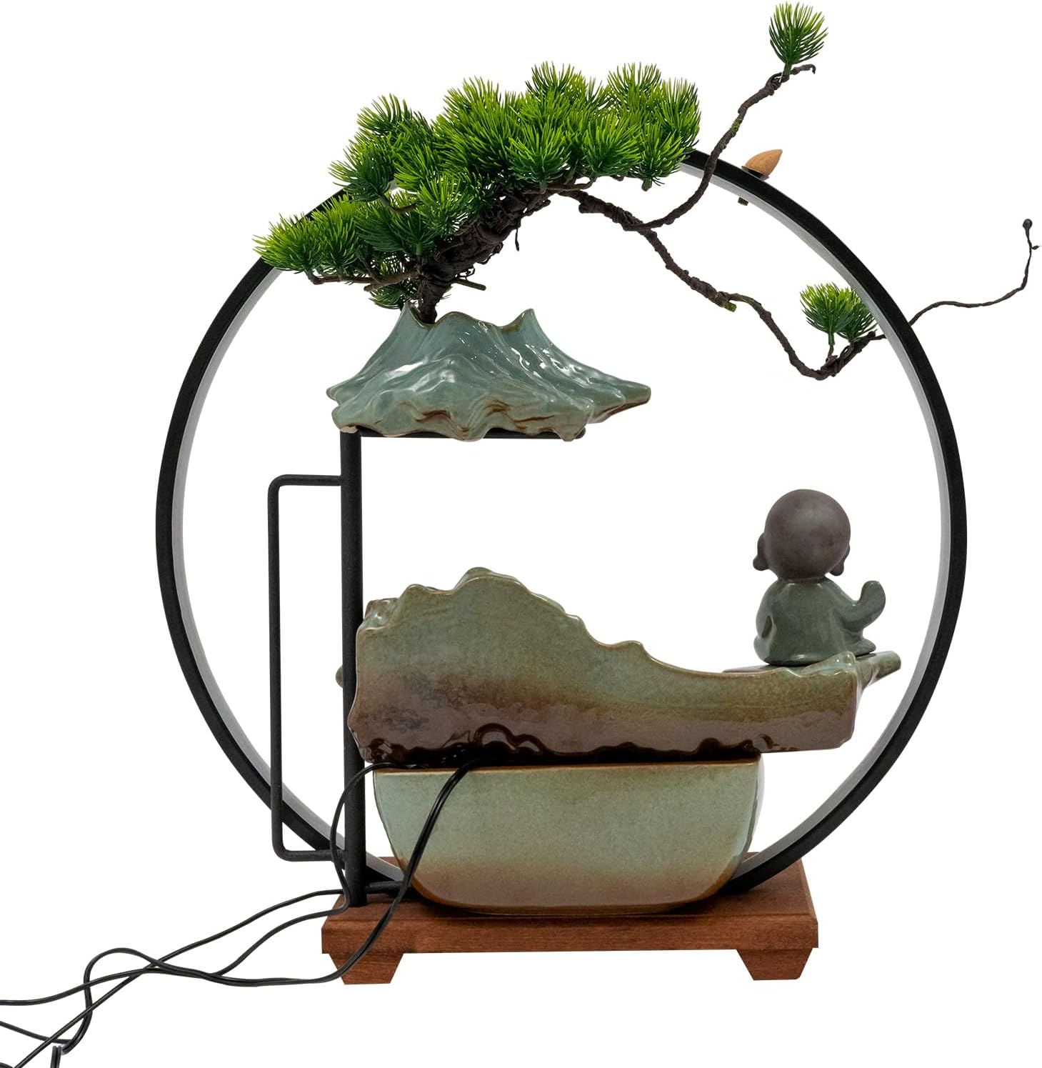 Banborba Tabletop Fountain with LED Light and Mist