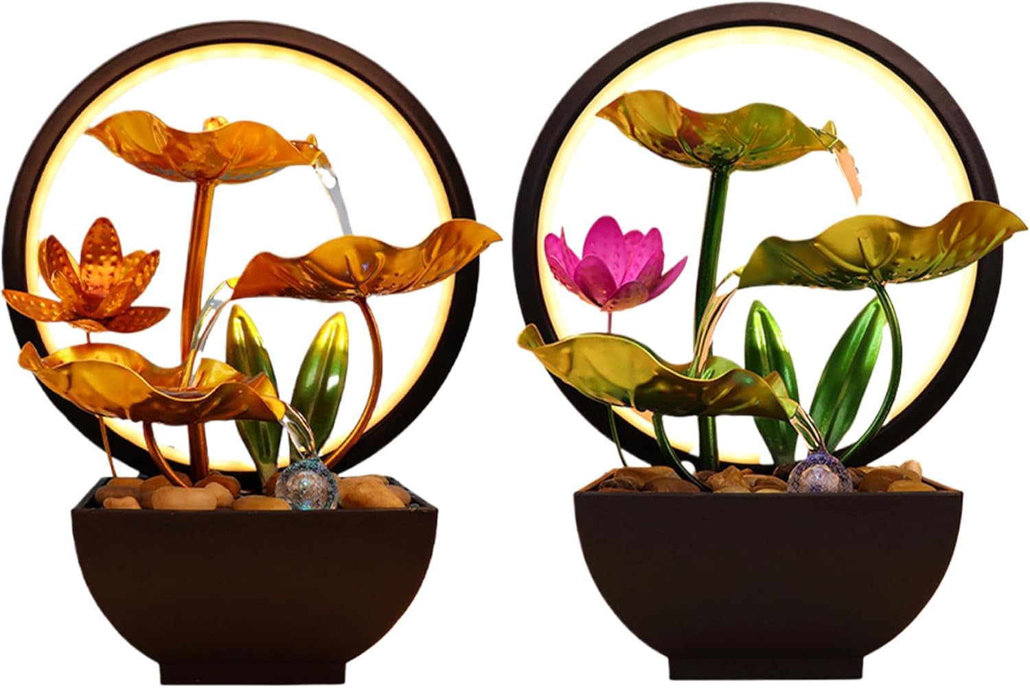 Stylish Indoor Waterfall Tabletop Fountain with Lights