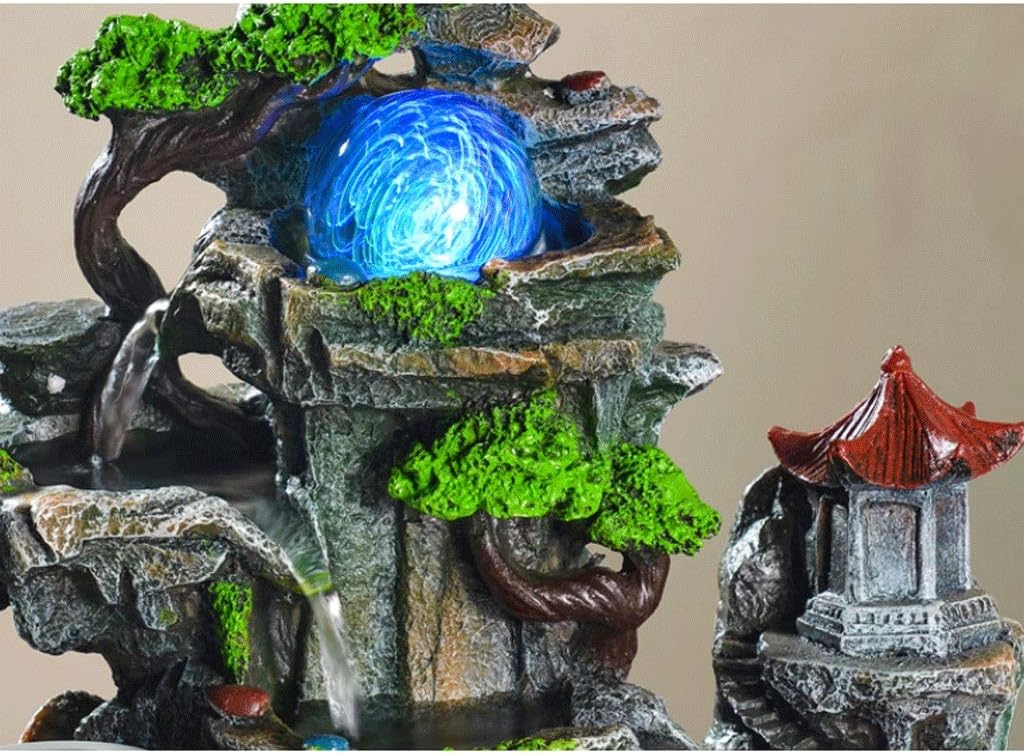 Rockery Landscape Indoor Tabletop Water Fountain with LED Light