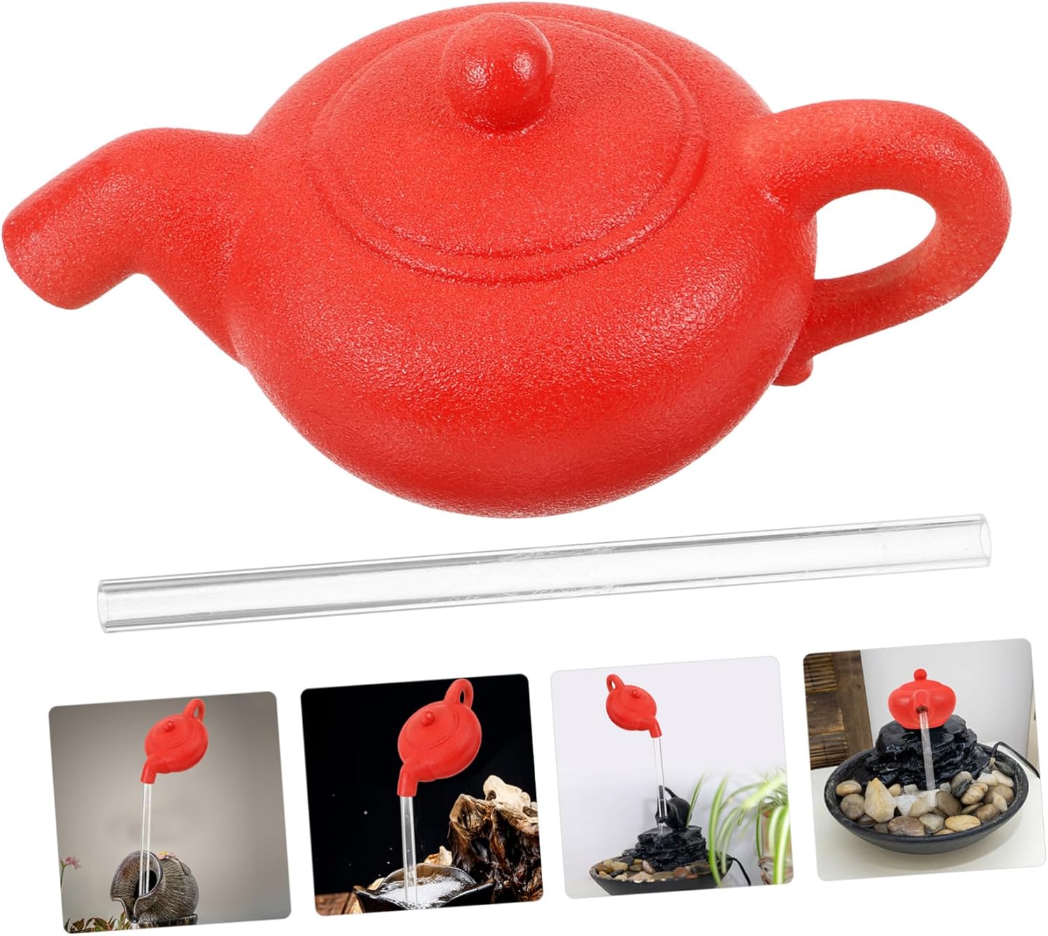 Floating Teapot Fountain Decor for Tabletop with LED Light