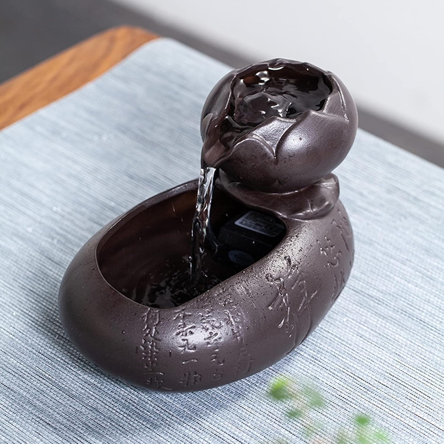 Mini Ceramic Waterfall Fountain for Home Office Zen Decor