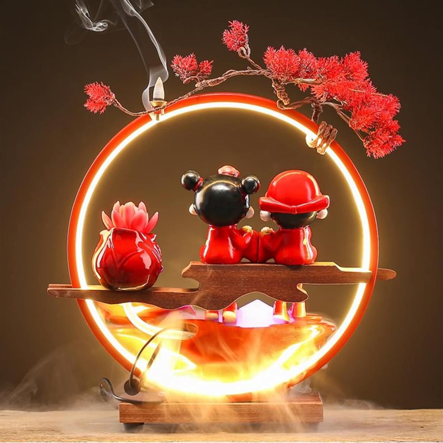 DYPASA Tabletop Fountain with LED Light for Home Decor