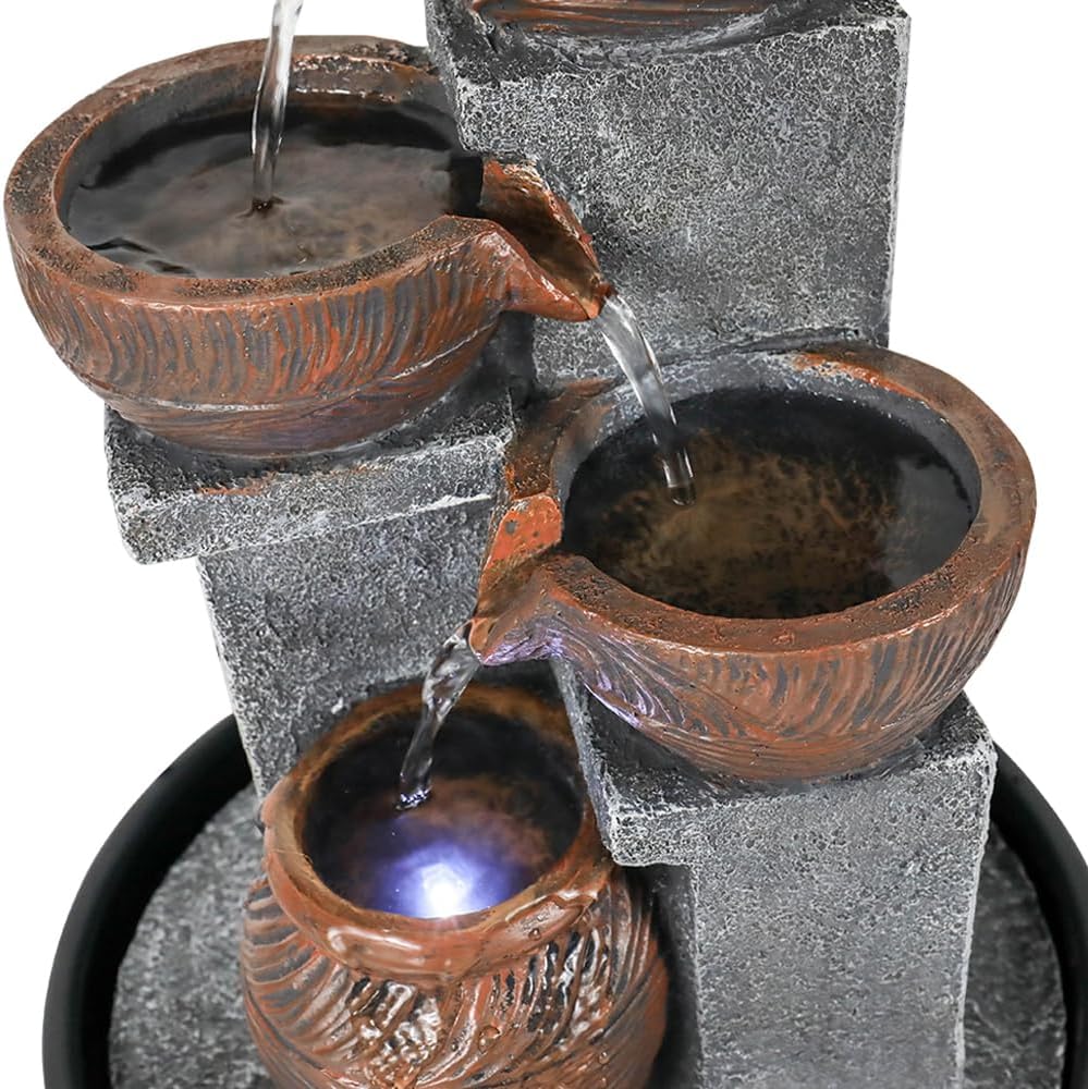 157 Inch High Tabletop Waterfall Fountain with LED Lights
