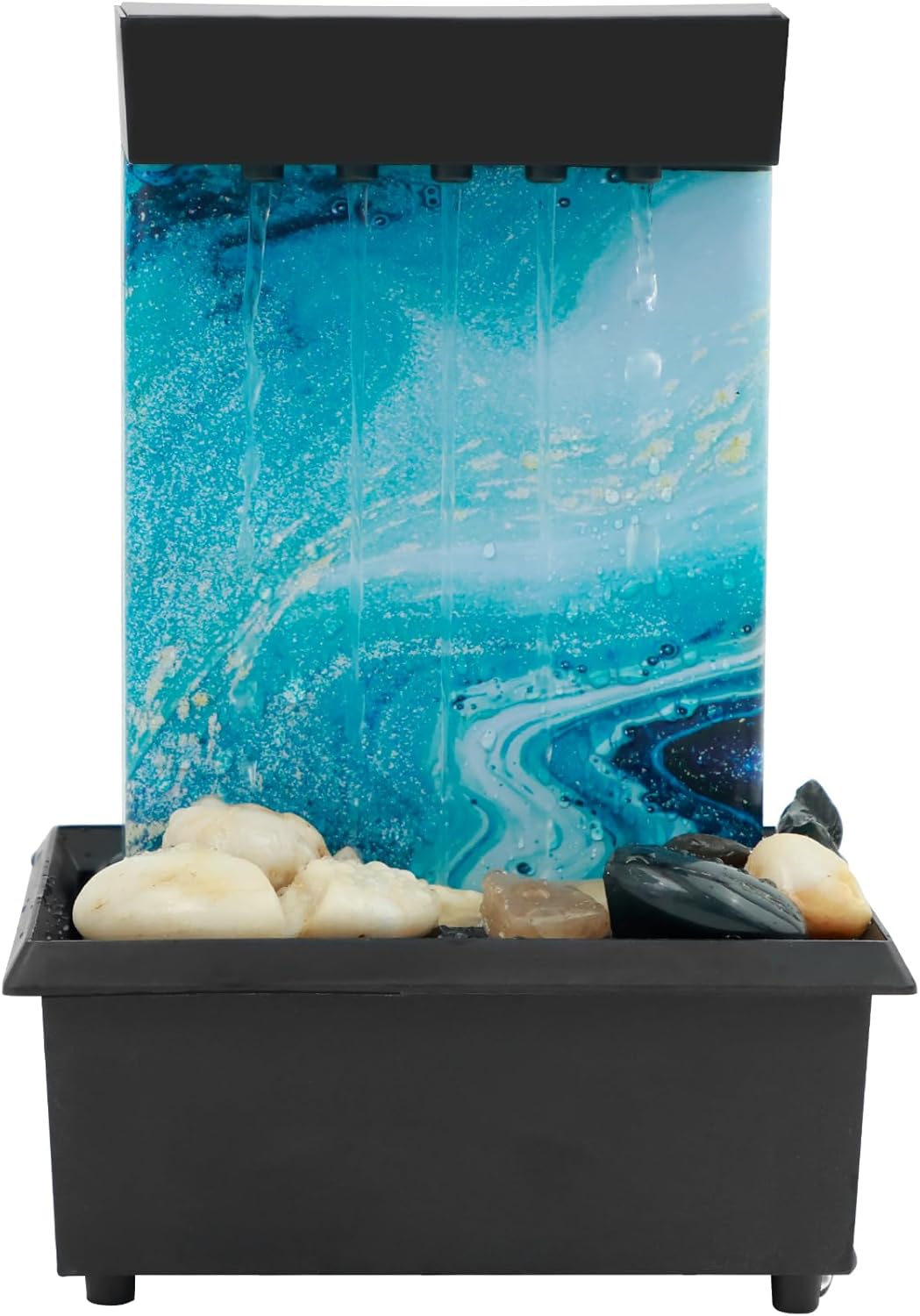 Light Blue Tabletop Fountain with LED Light