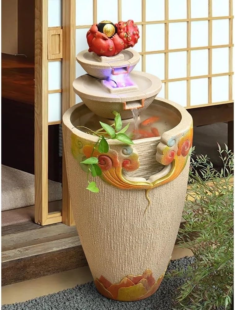 Modern Industrial Style Water Fountain for Home and Garden