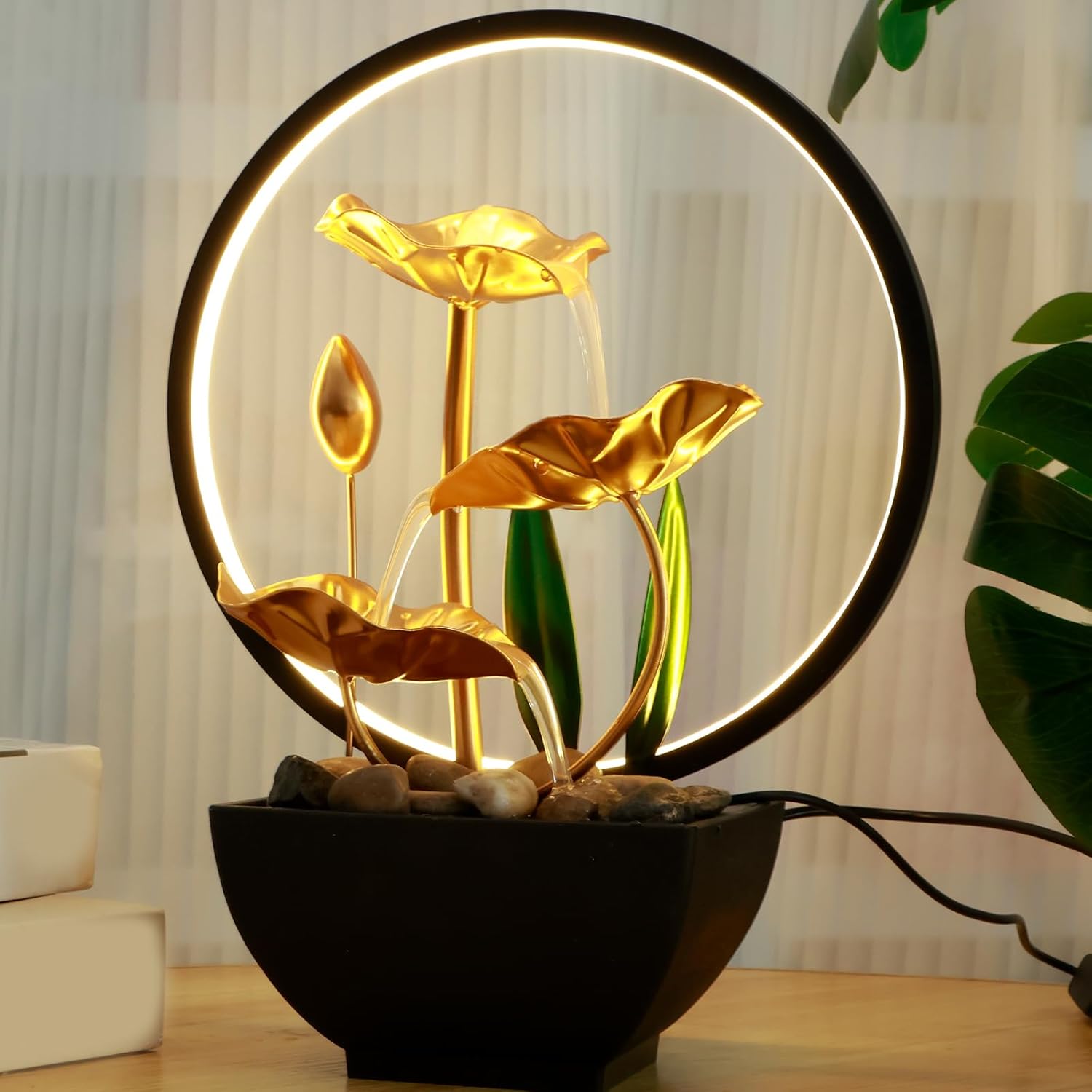 Indoor 4 Tier Waterfall Fountain with LED Lights