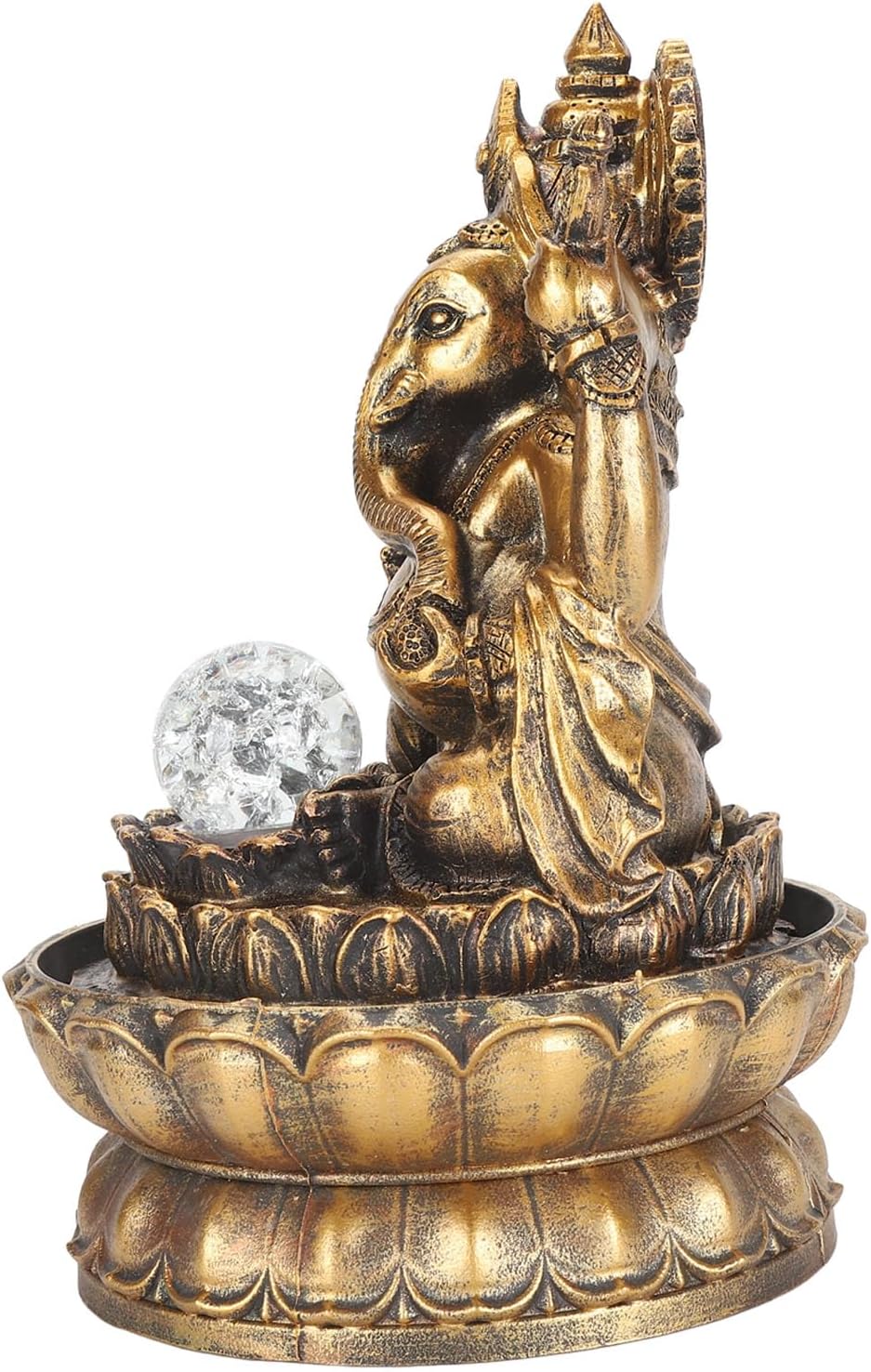 Resin Water Fountain Ganesha Statues Indoor Decorative Relaxing Humidifier with LED Light