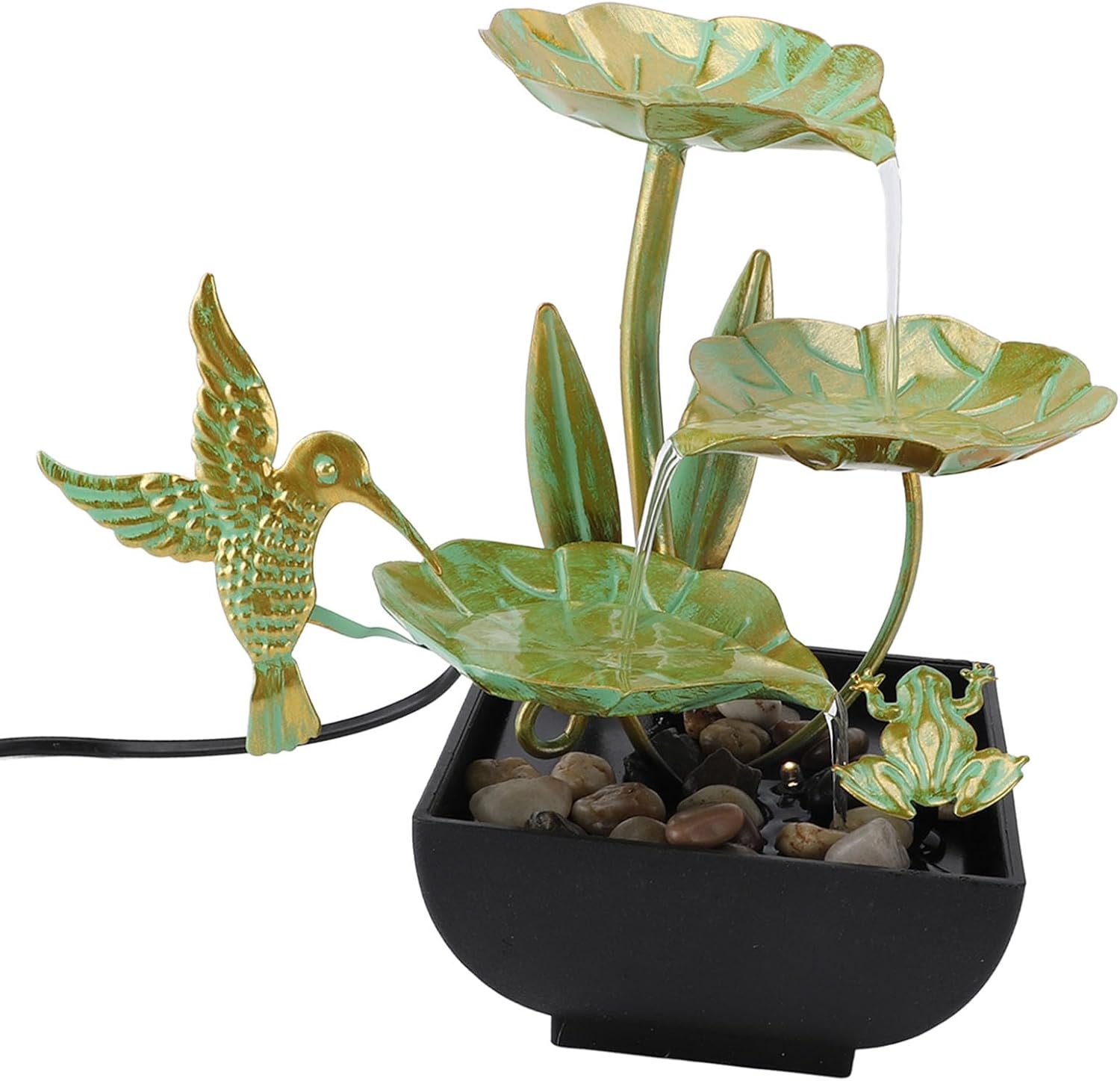 3 Tier Lotus Desk Fountain with LED Lights and USB Power Supply