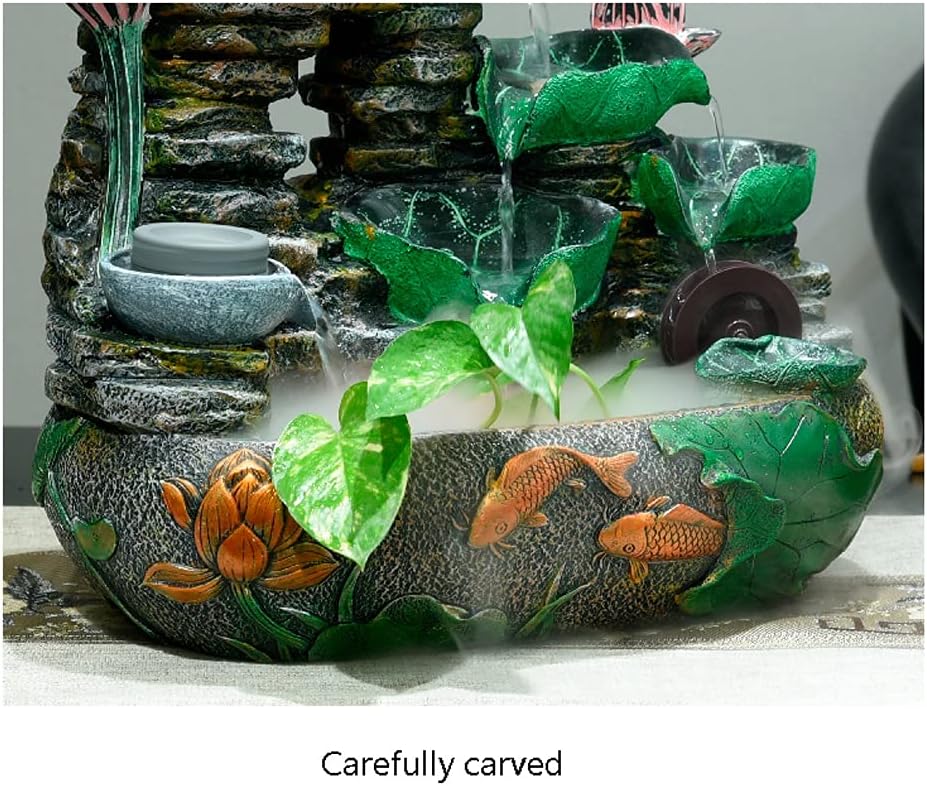 Tabletop Fountain with Rolling Ball and Atomizer for Home Office Living Room Bedroom