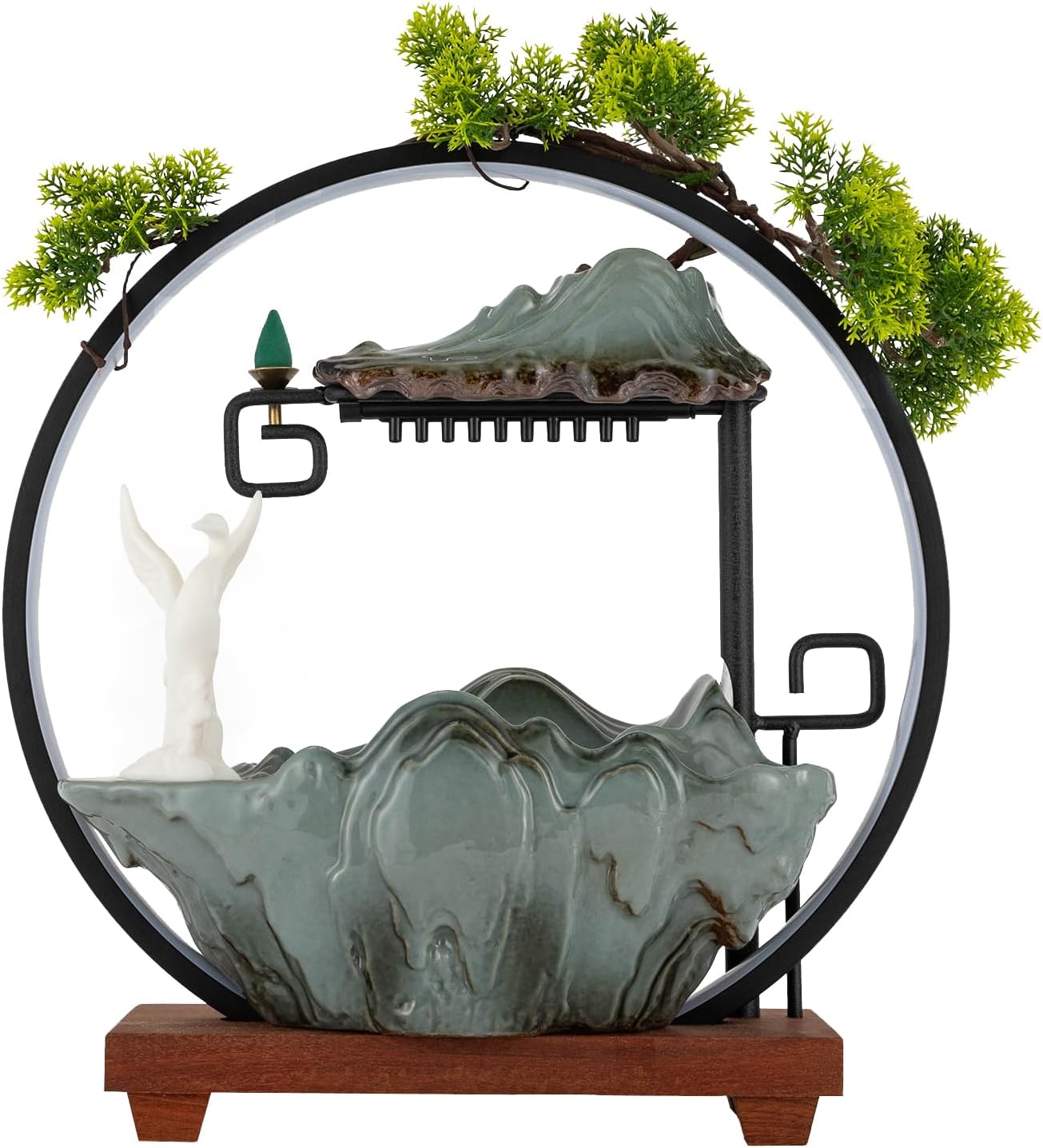 Type9 Fountain Waterfall Tabletop with LED Light and Automatic Pump