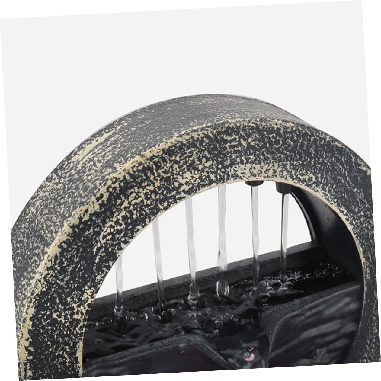 EXQUIMEUBLE Tabletop Fountain Waterfall Indoor Decor Battery-Powered Realistic Design Home Office Accessory