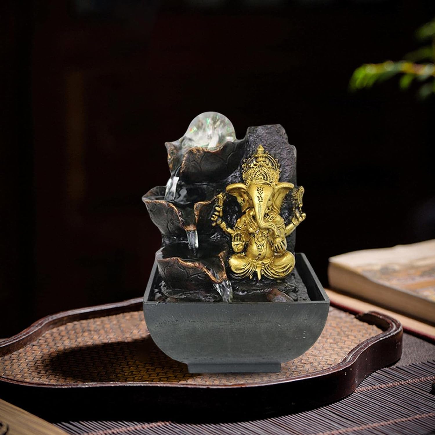 Ganesha Statue Tabletop Fountain for Home Decor