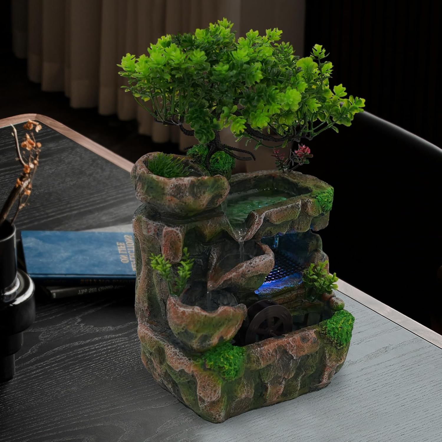 NestGlynezz Tabletop Fountain with LED Lights