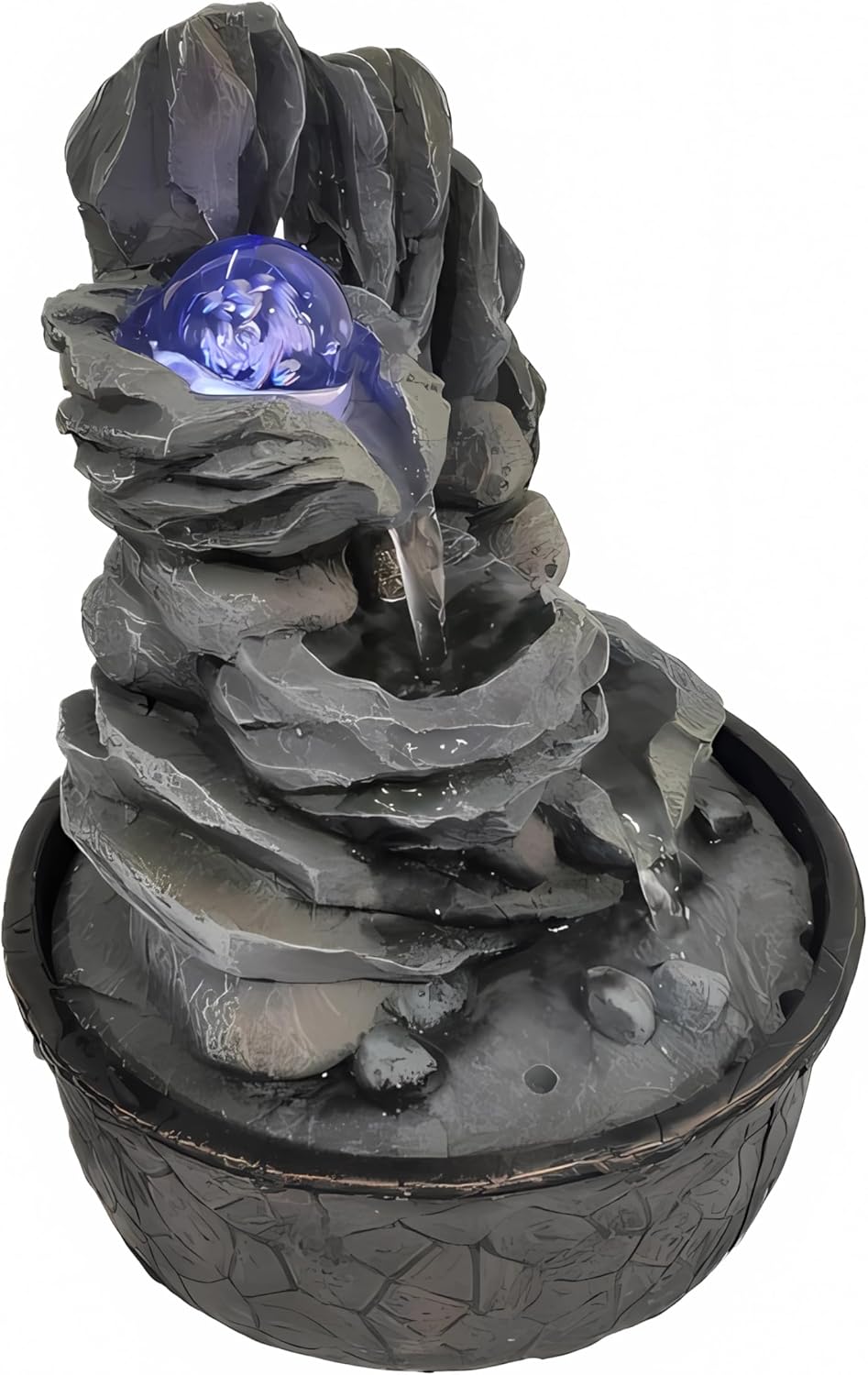 GIDITA Tabletop Water Fountain with LED Light