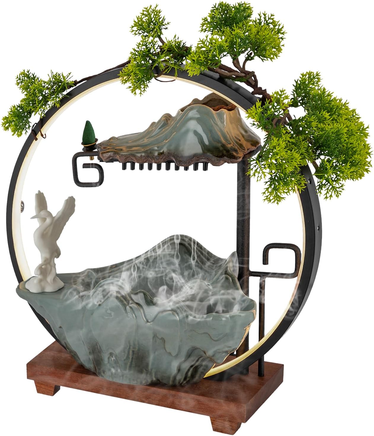 Type9 Fountain Waterfall Tabletop with LED Light and Automatic Pump