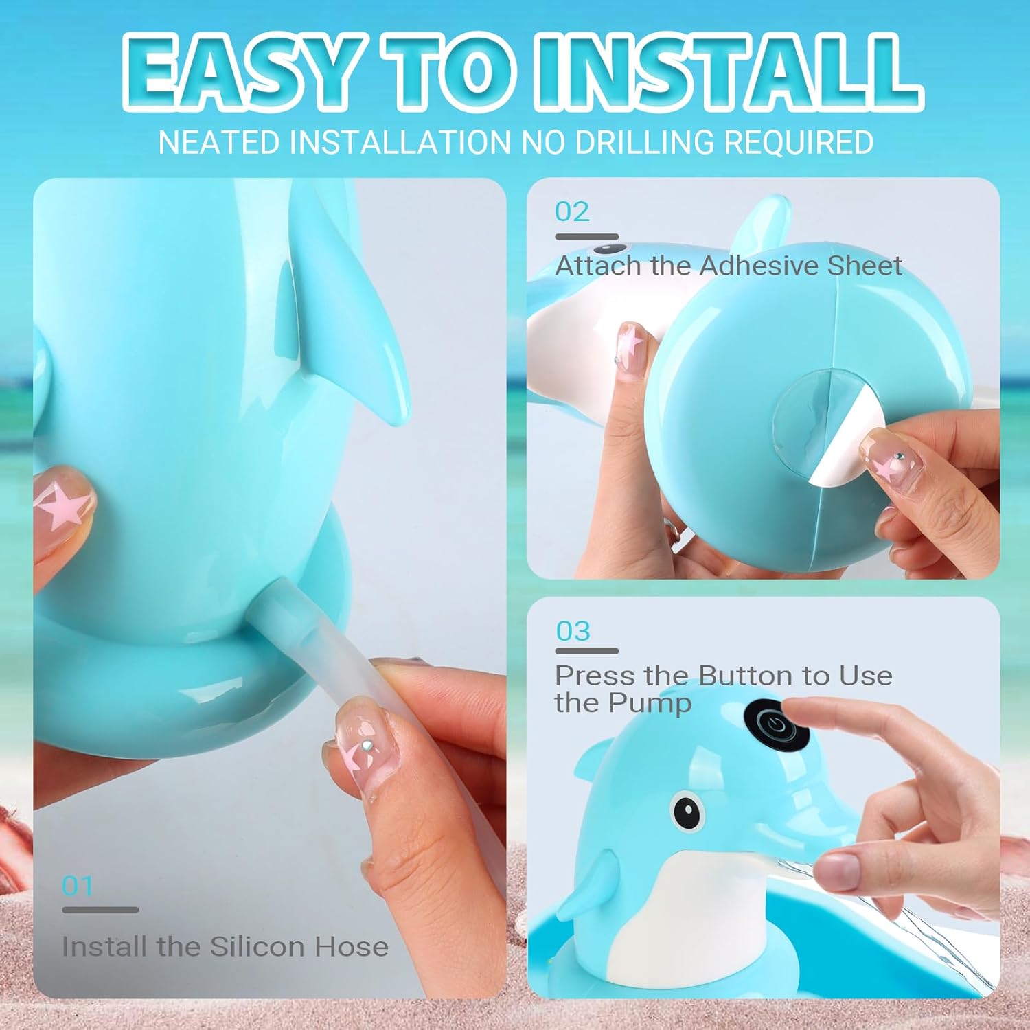Dolphin Water Table Pump Toy for Kids Blue 1