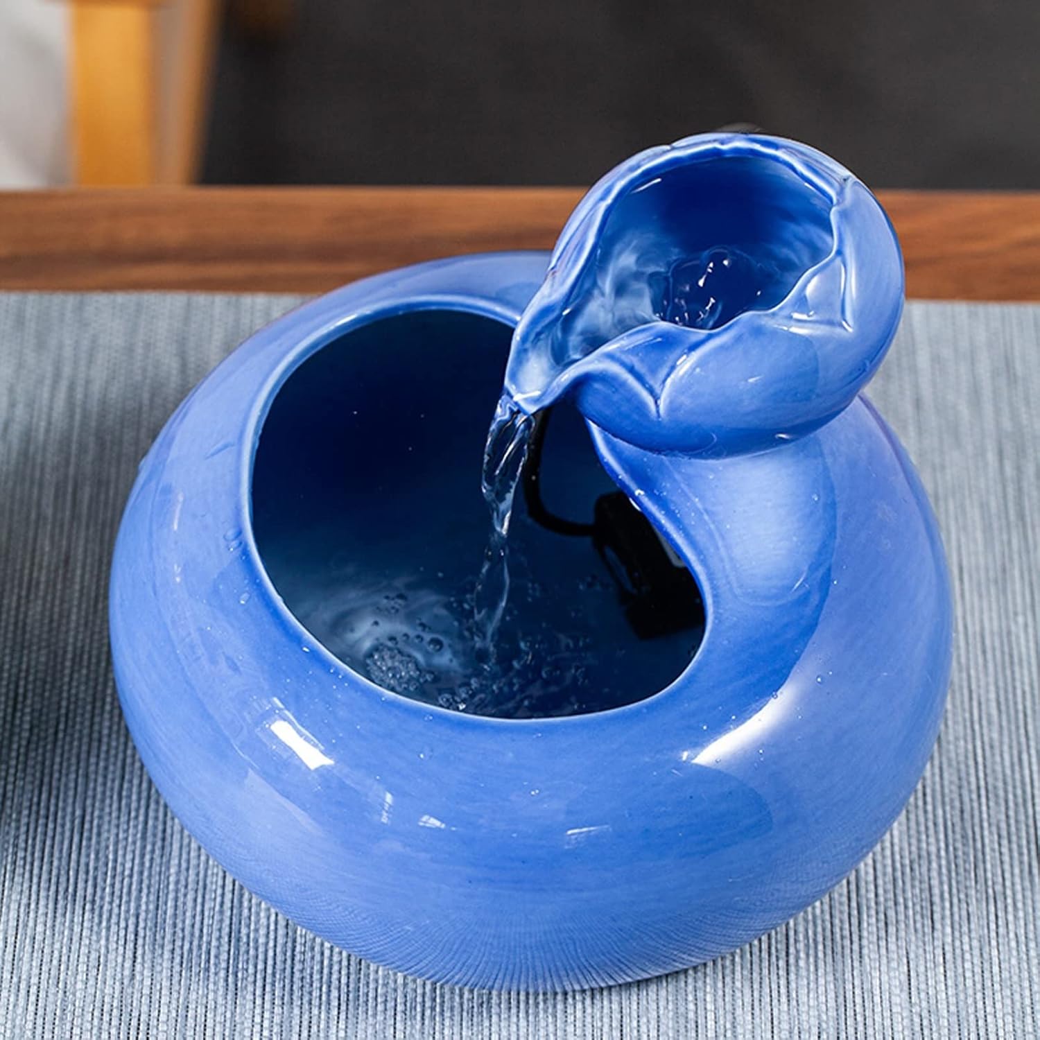 BONAD Tabletop Waterfall Ceramic Fountain for Home Decor