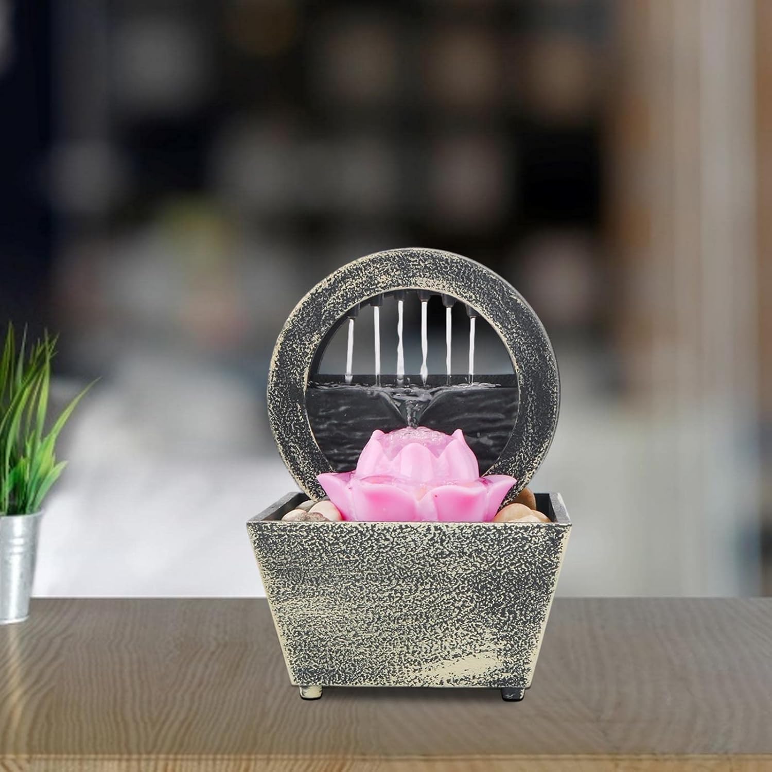 SENBAILU Tabletop Fountain Indoor Zen Waterfall Decor