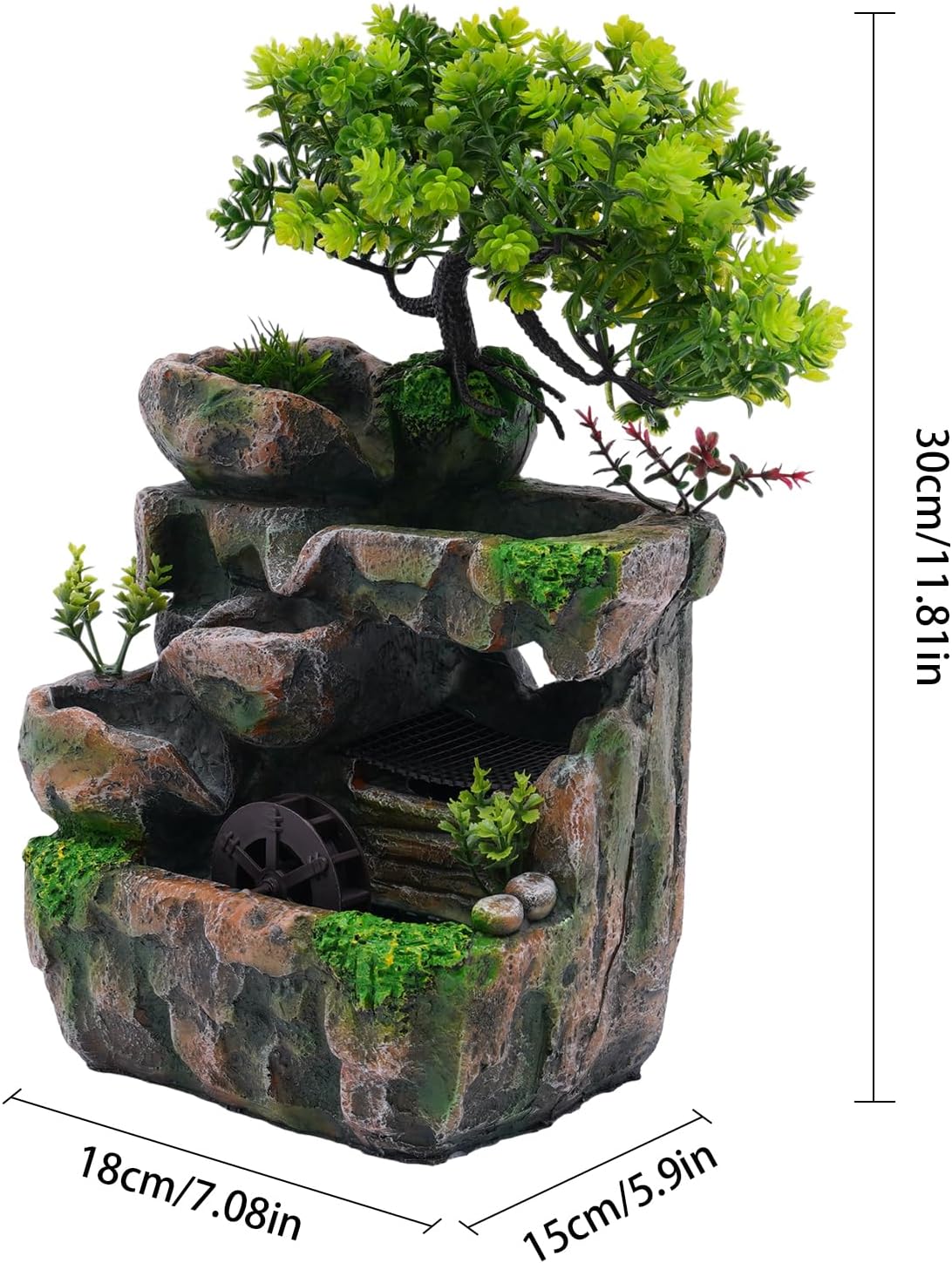 Gdrasuya10 Indoor LED Fountain with Waterfall and Rockery