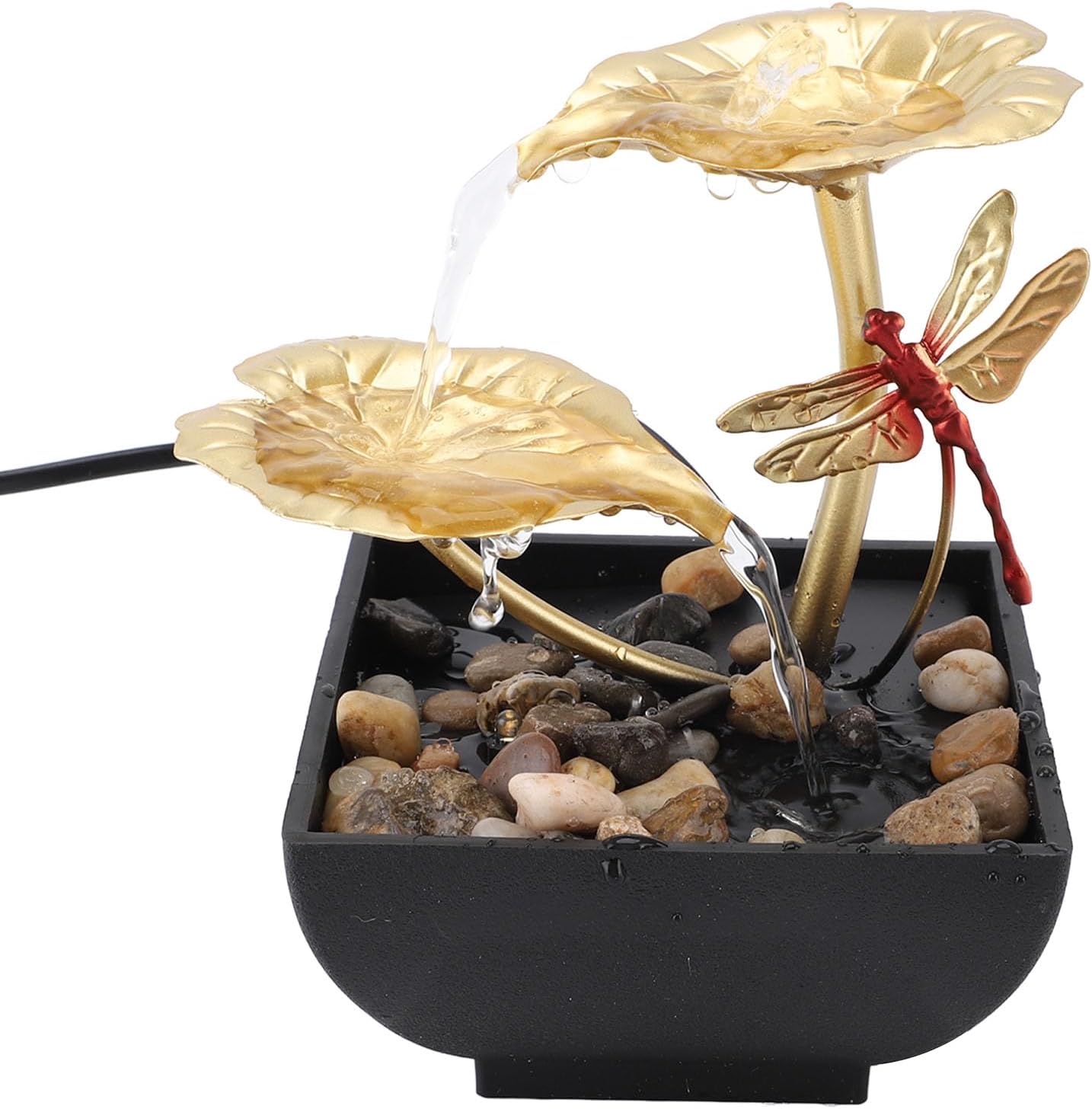 Lotus Leaf Dragonfly Fountain Water Decor
