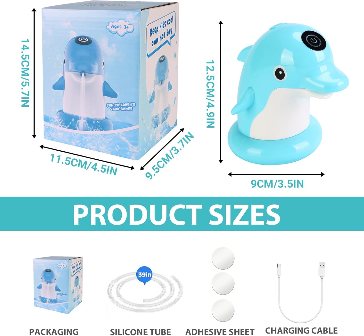 Dolphin Water Table Pump Toy for Kids Blue 1