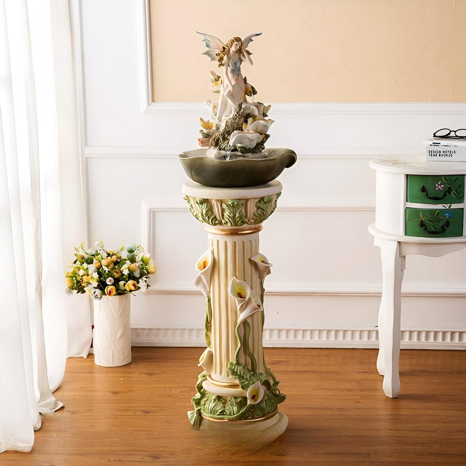 1693 Inch Tabletop Fountain with LED Lights and Crystals
