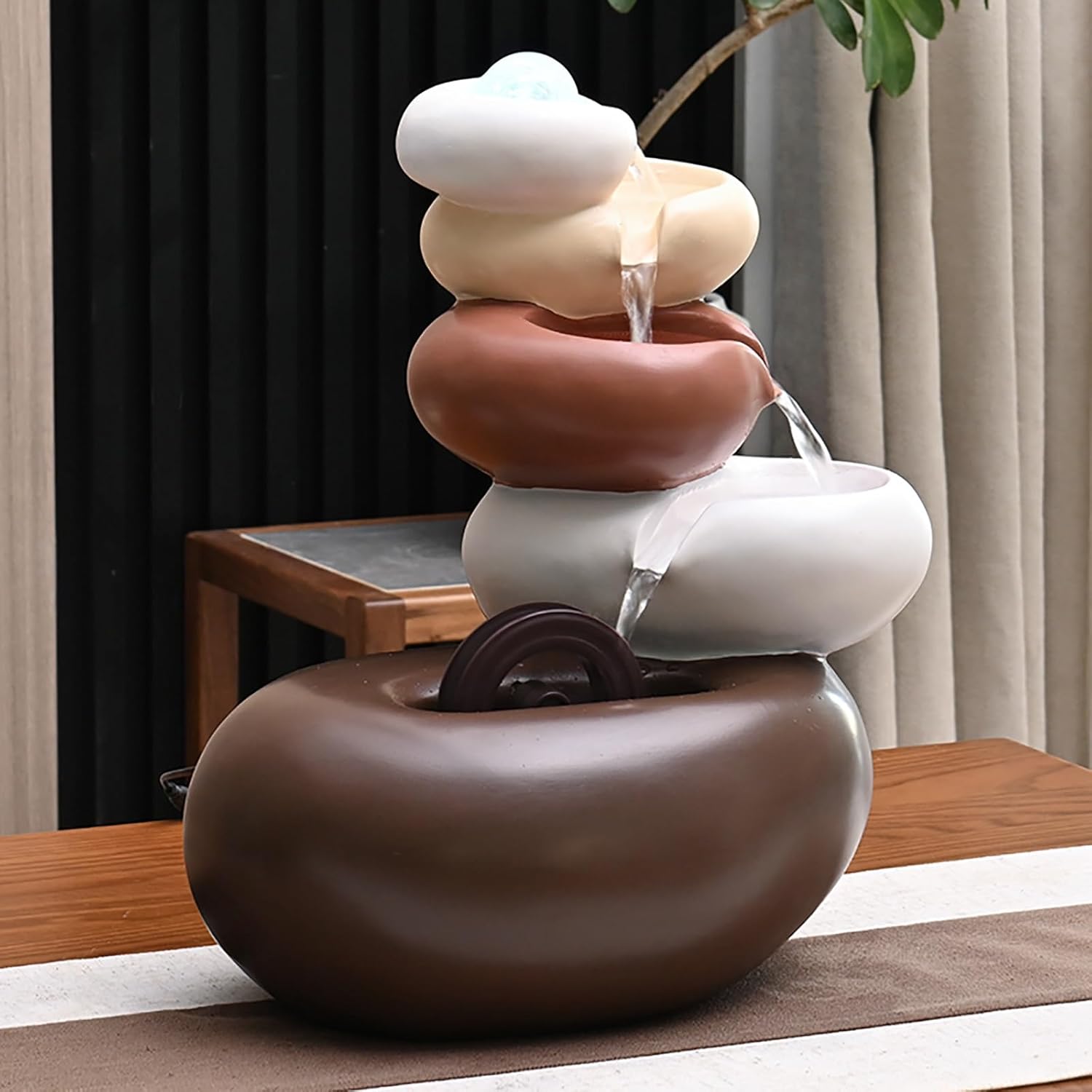 Waterfall Fountain Indoor Ceramic Ornament for Home Office
