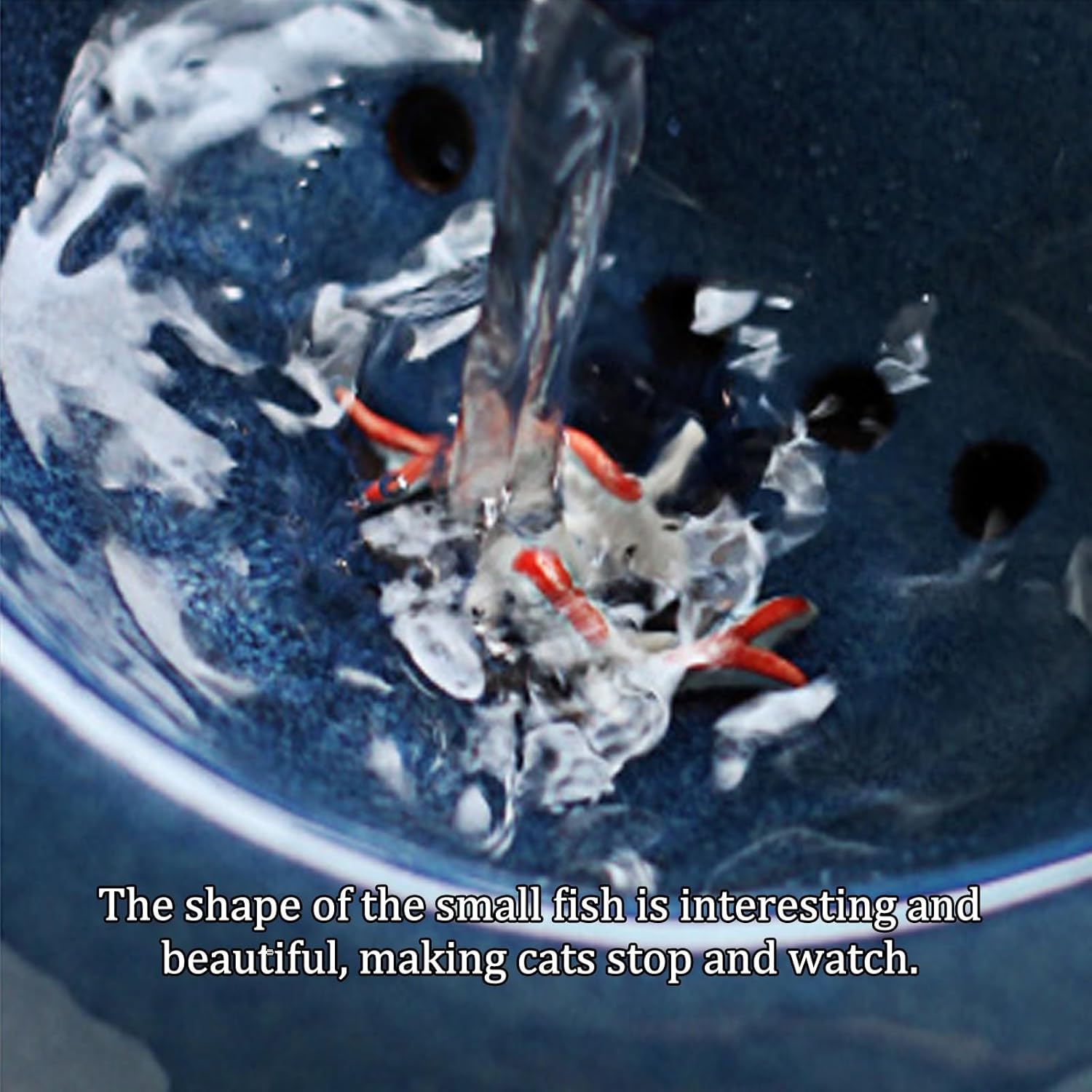 Blue Ceramic Mini Waterfall Fountain Pet Humidifier Desktop Ornament