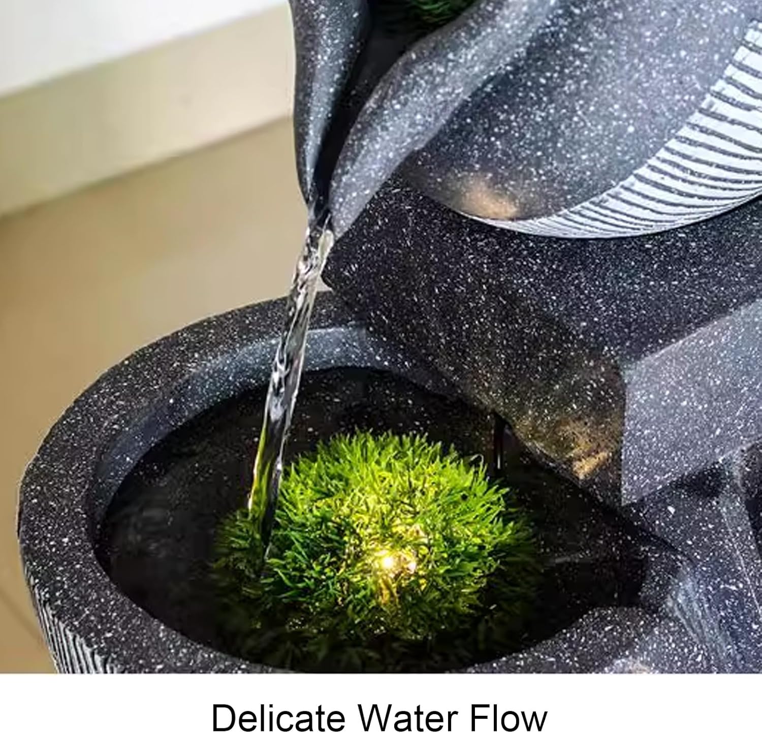 Yellow 59in Garden Water Fountain with Lights