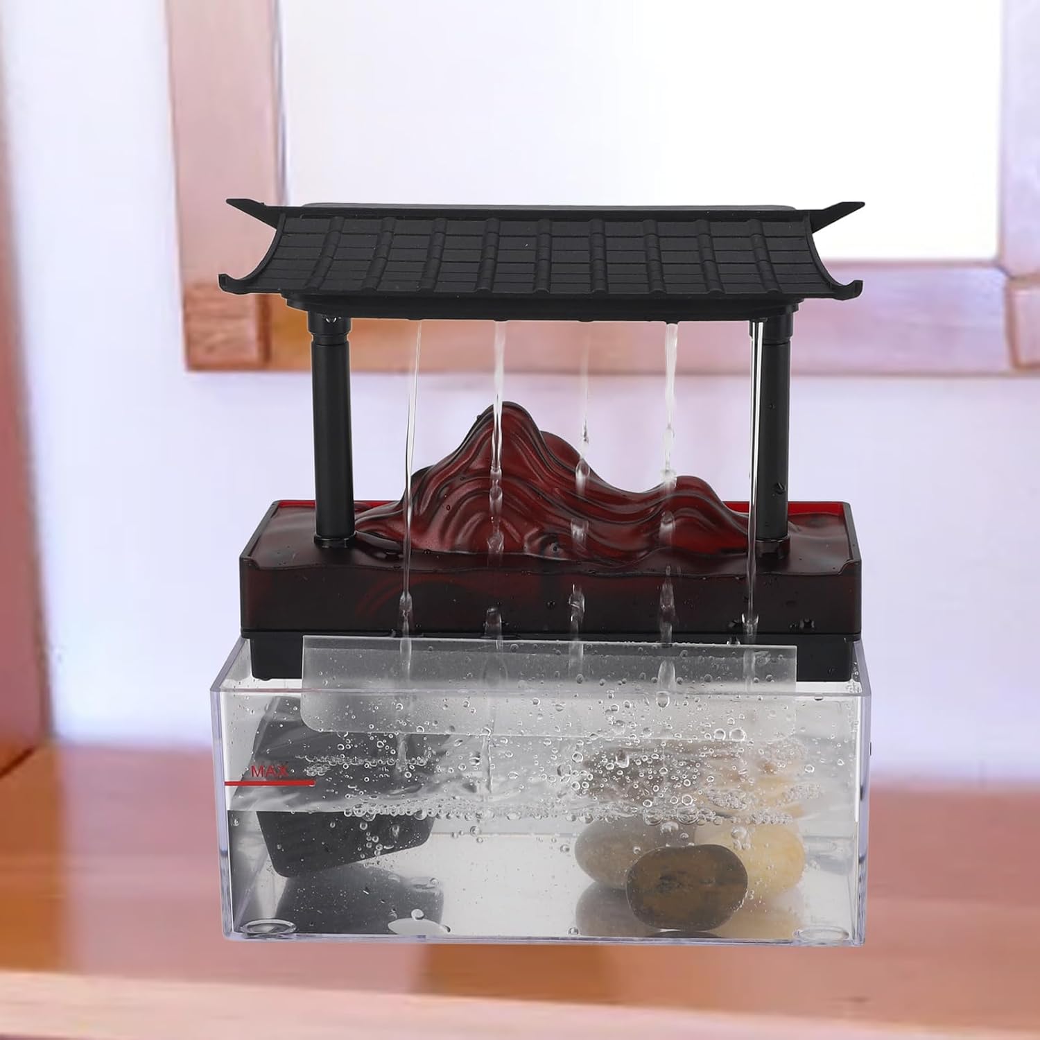 GOWENIC Tabletop Water Fountain with Light