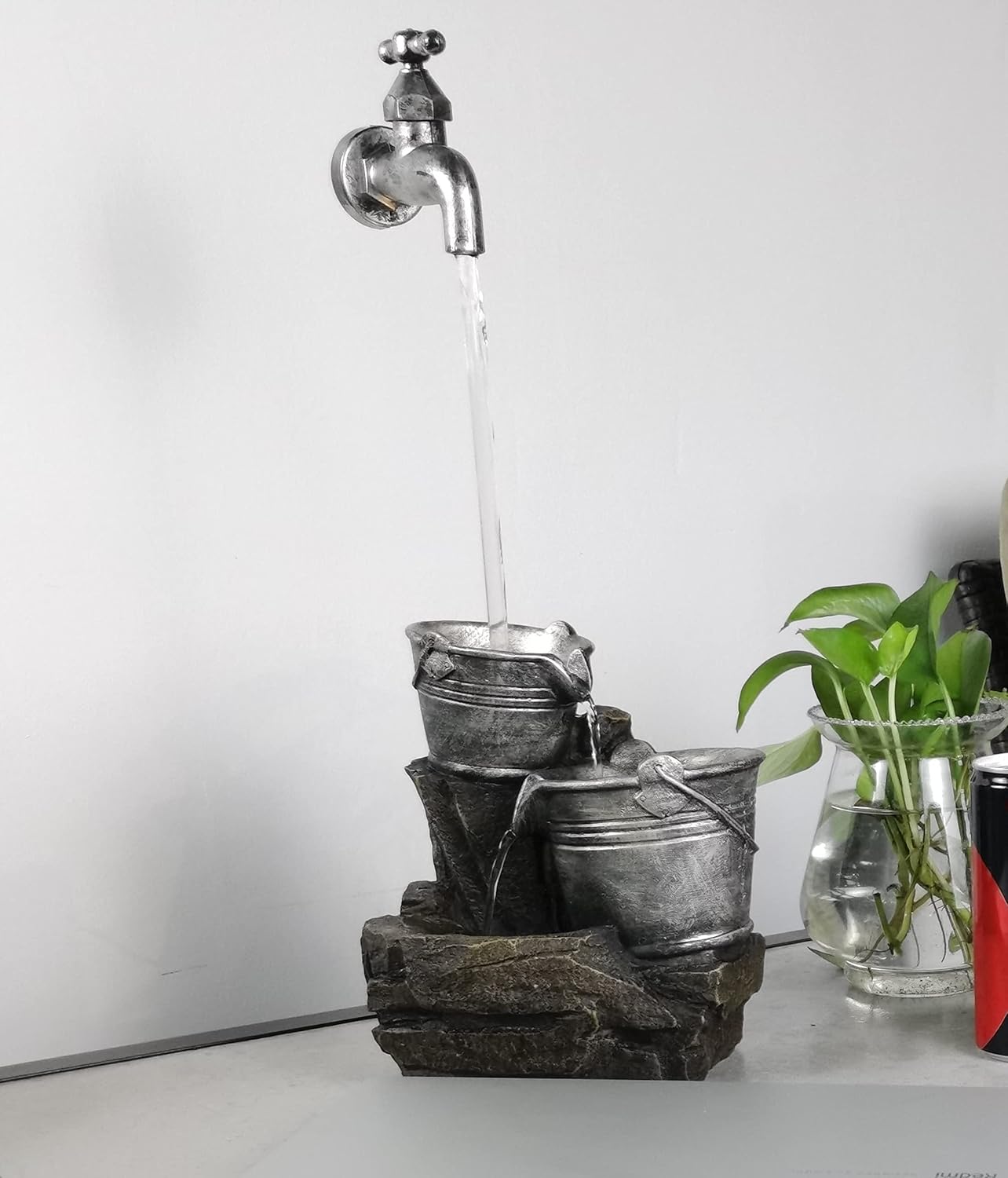 Indoor Floating Faucet with LED Light and Waterfall Fountain