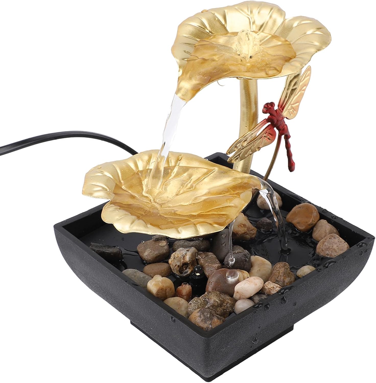 Lotus Leaf Dragonfly Fountain Water Decor