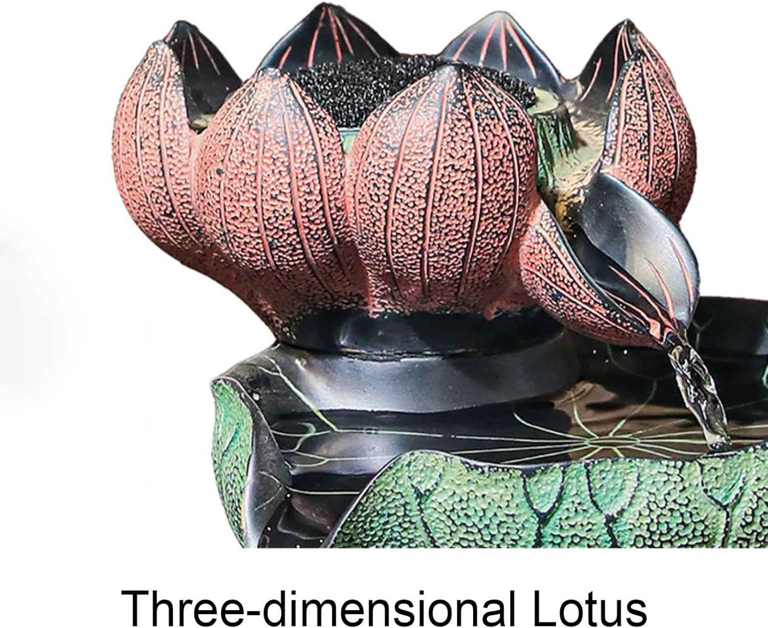 Zen Indoor Decor Desktop Fountain with Lotus Design