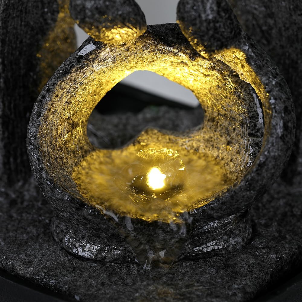JUE ZHEN Tabletop Water Fountain with Humidifier for Home and Office