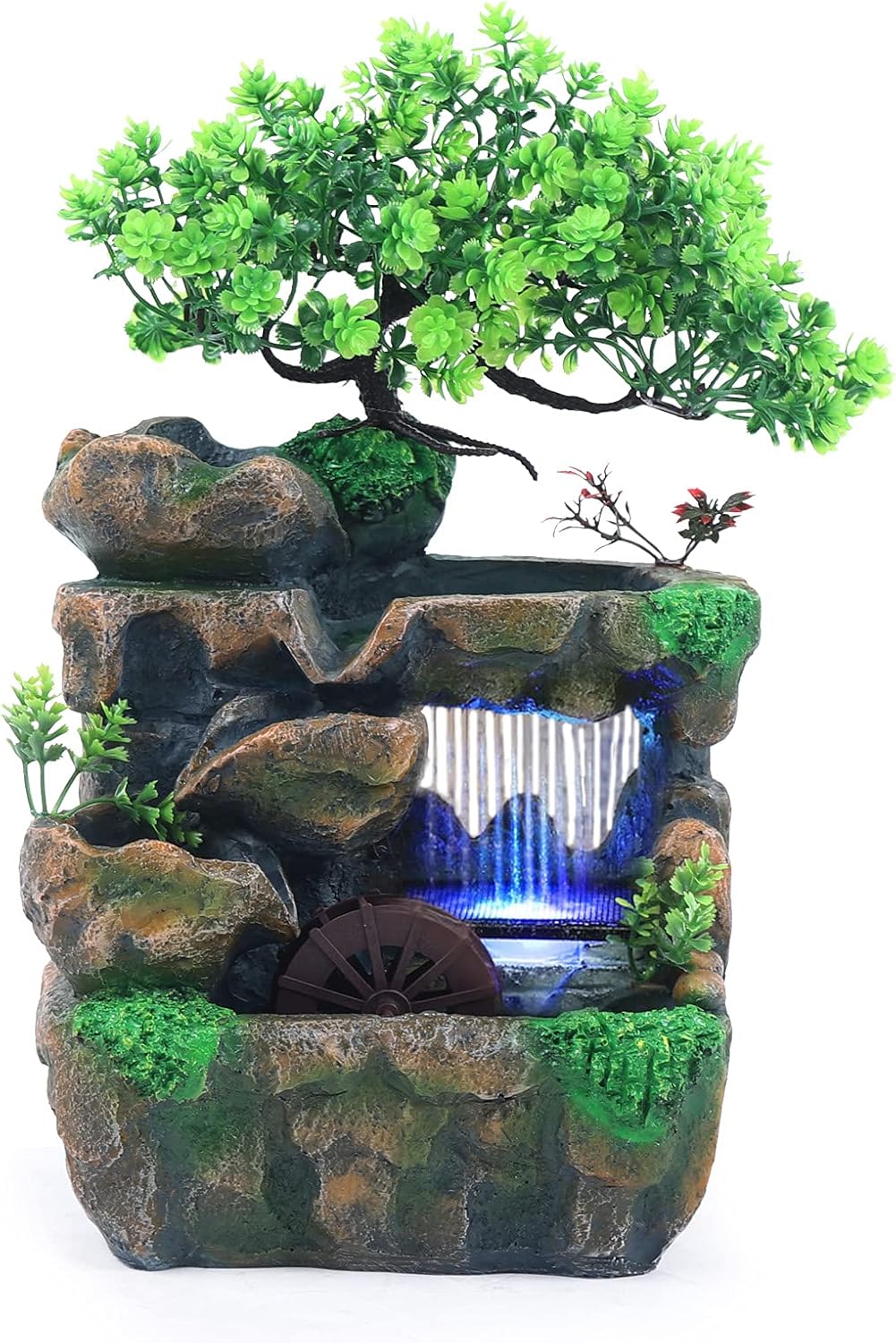 Tabletop Fountain Rockery with LED Lights