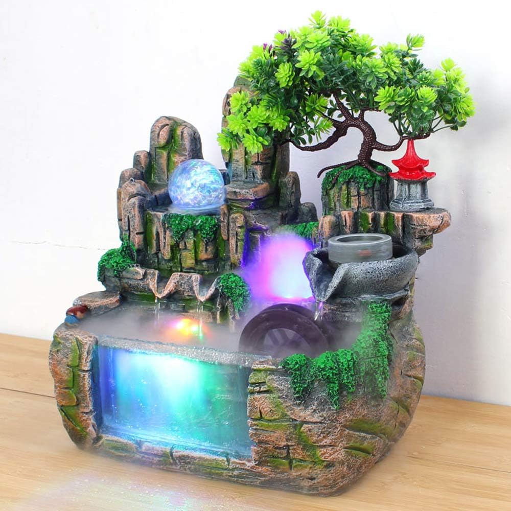 Mini Indoor Waterfall Fountain for Home Office Desk Decoration
