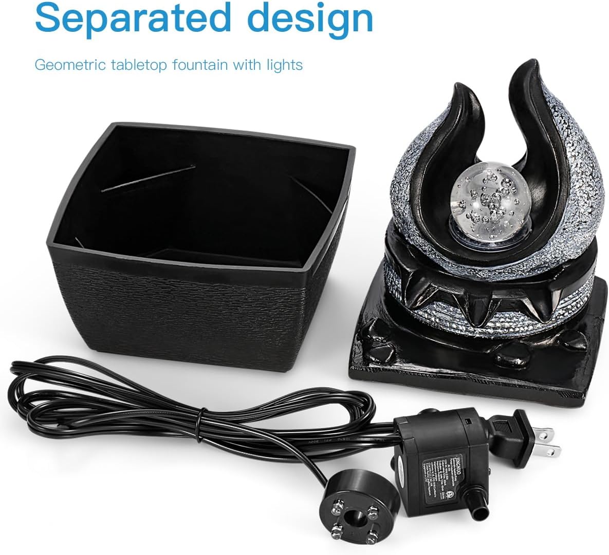 Hebafri Tabletop Water Fountain with LED Rolling Ball