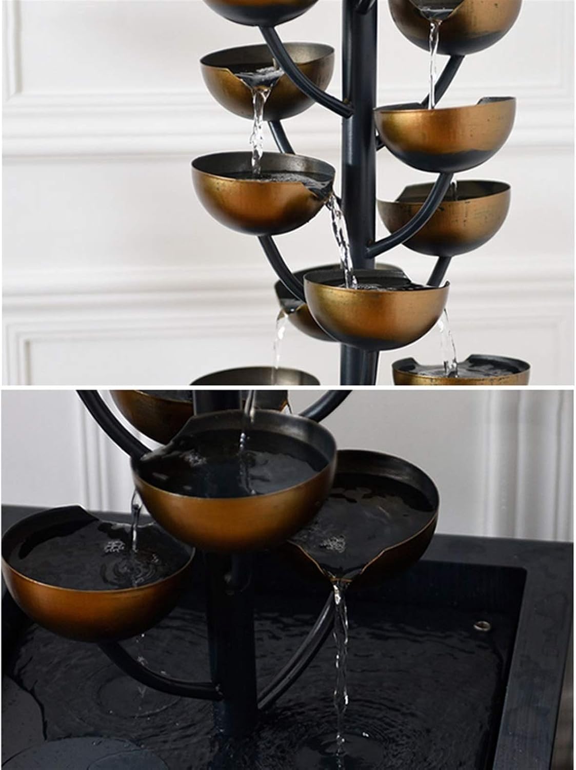 HDXWIFD Tabletop Fountain Luxury Retro Wrought Iron Indoor Fountain 374 H Desktop Fountain