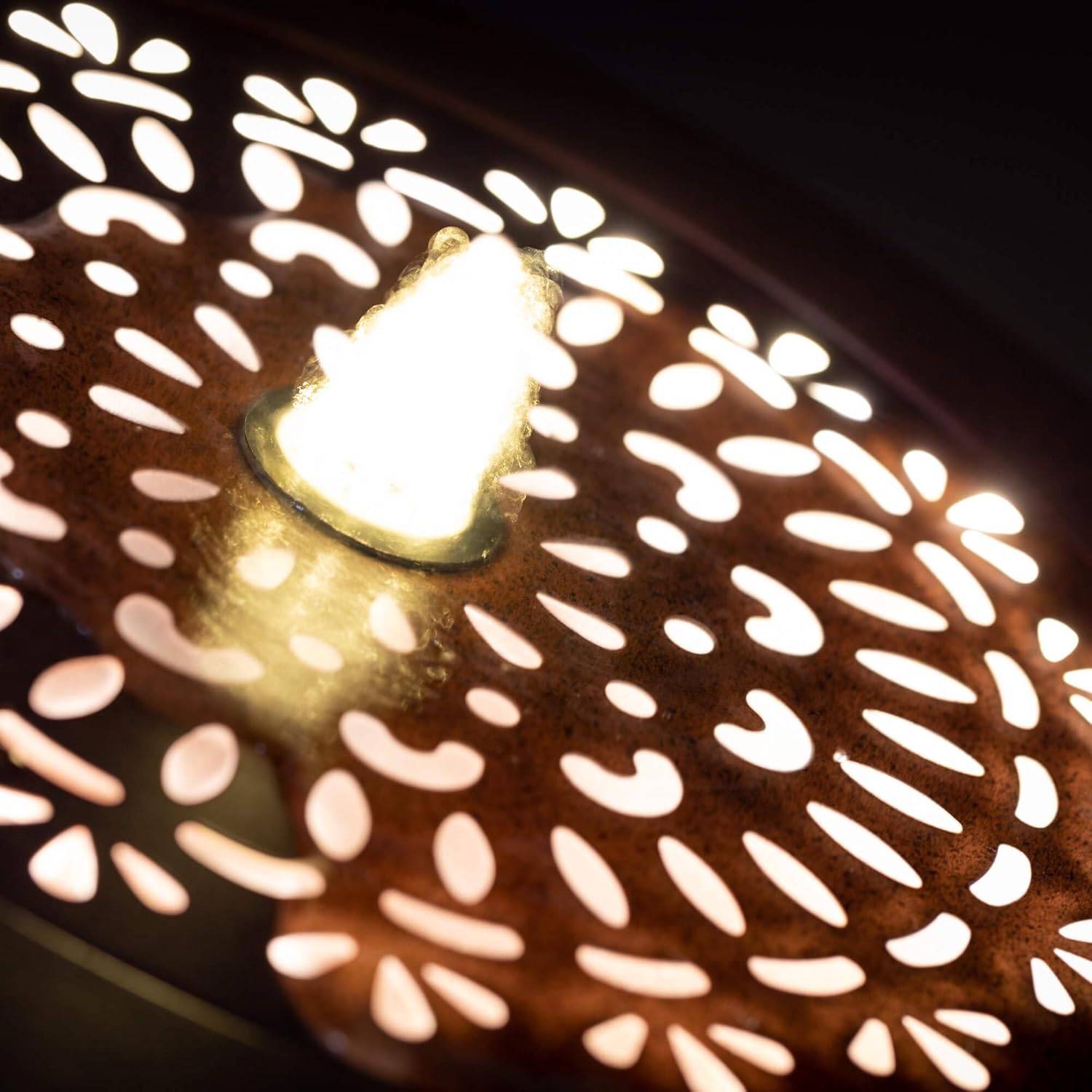 Sullivans Copper Flower Cutout Medium Water Fountain with LED Light and Easy Setup Pump