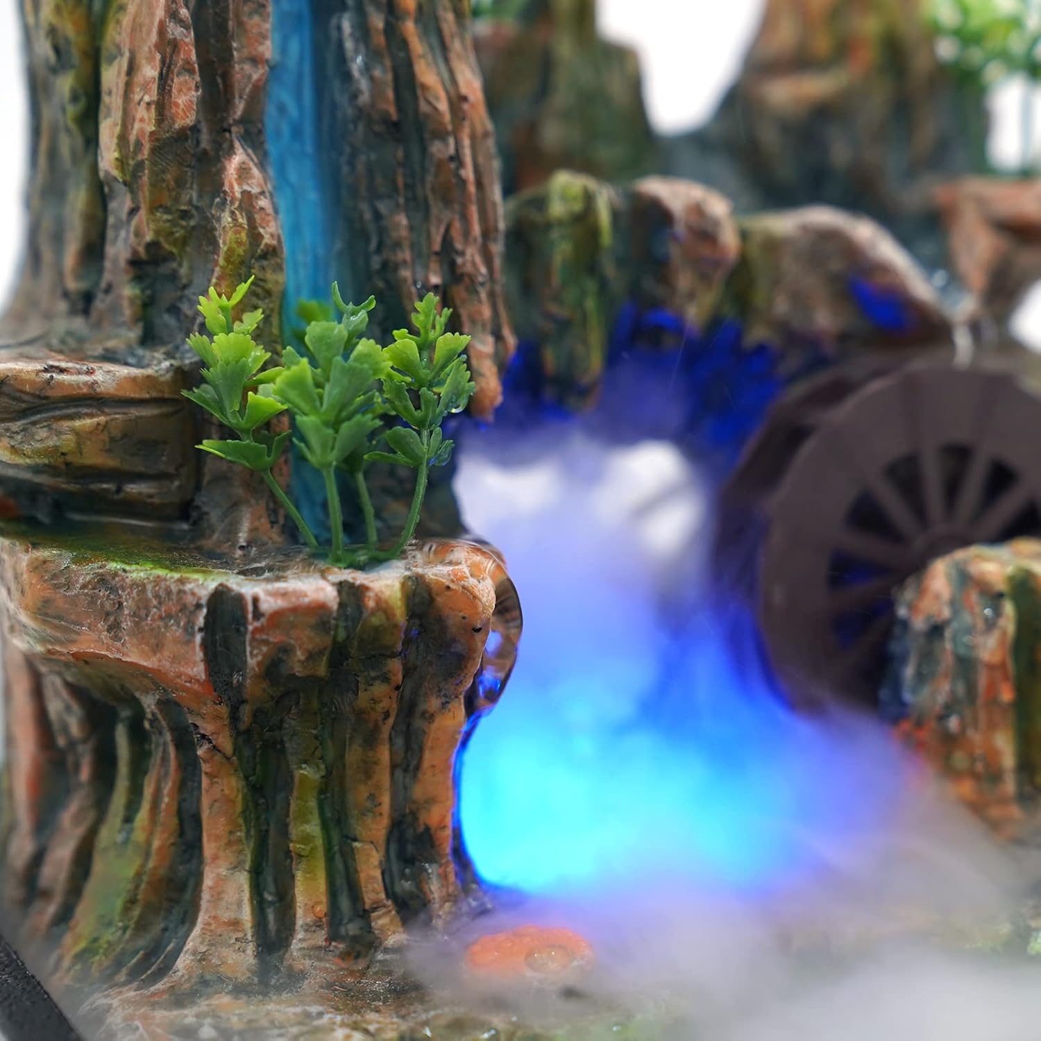 Tabletop Fountain with LED Lights and Rockery