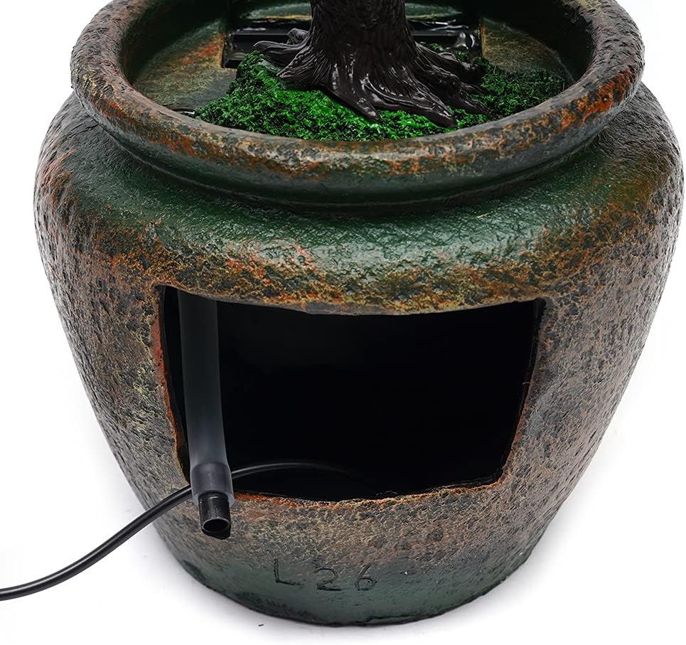 Futchoy Indoor Resin Waterfall Fountain with LED Light