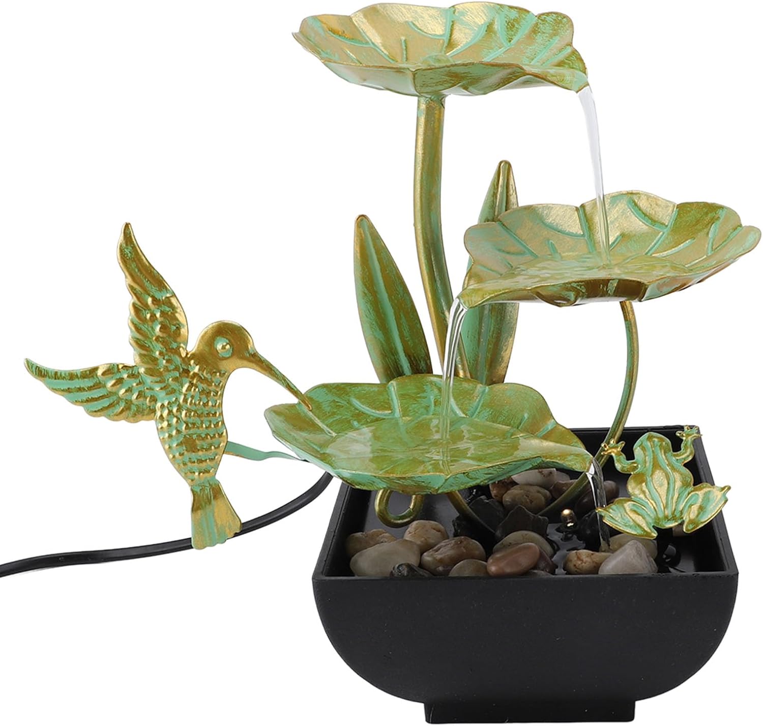3 Tier Lotus Desk Fountain with LED Lights and USB Power Supply
