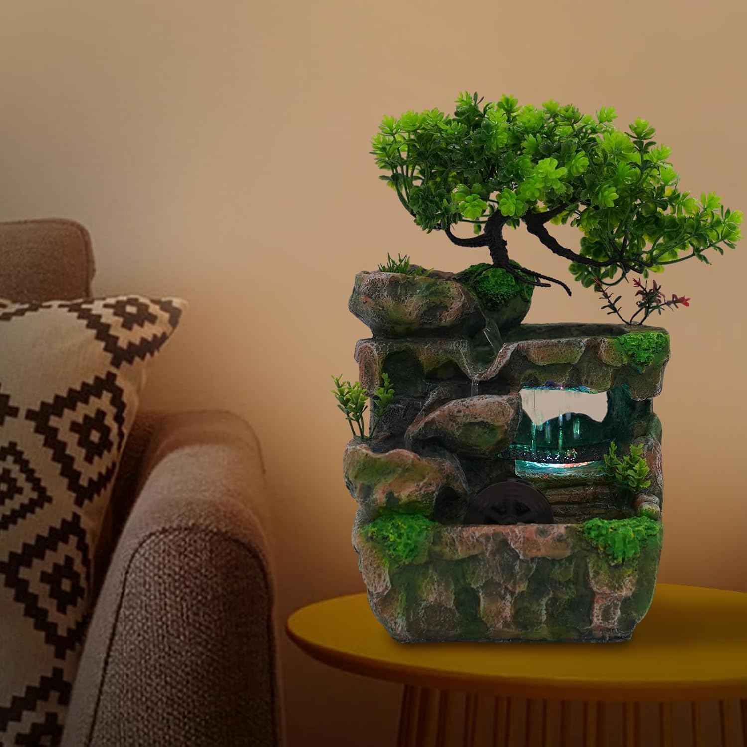 Gdrasuya10 Indoor LED Fountain with Waterfall and Rockery
